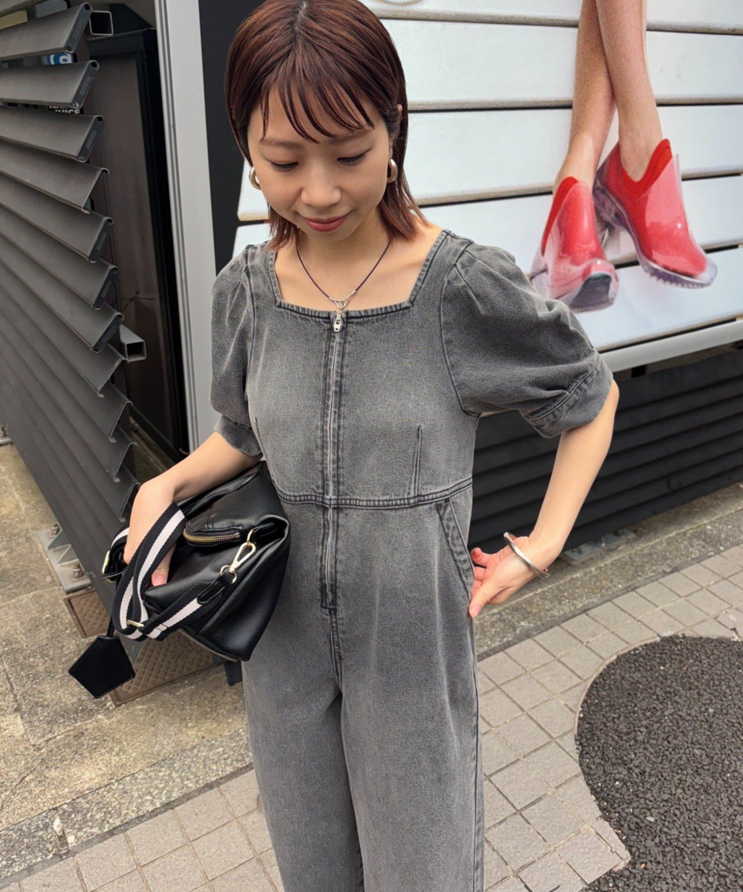 LOUNGEDRESS(ラウンジドレス) 【PUFRILL/パフリル】デニムパフオールインワン