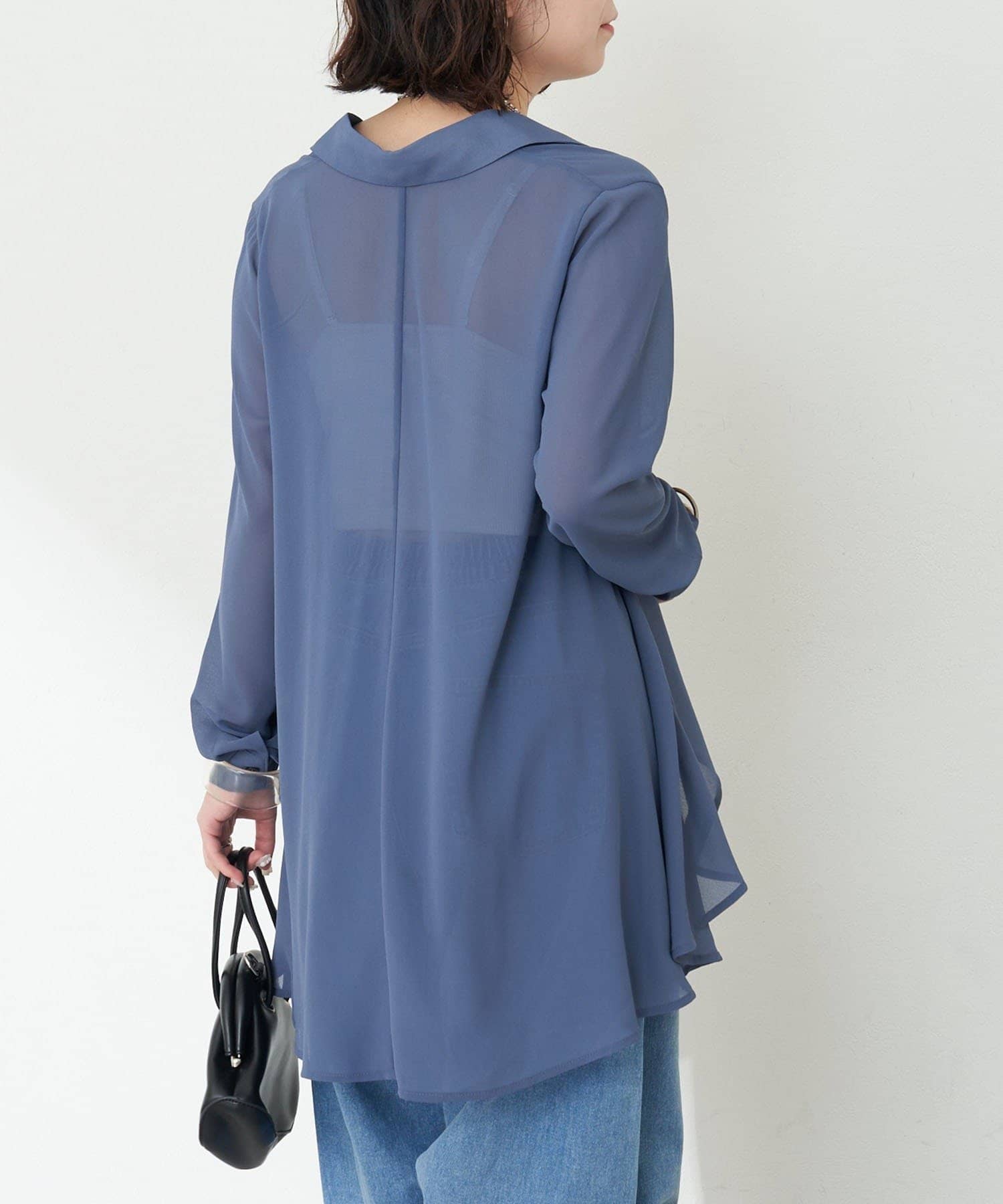 NICE CLAUP / OLIVE des OLIVE OUTLET(ナイスクラップ  / オリーブ デ オリーブ アウトレット) 【RMAF】シフォン前後差ブラウス