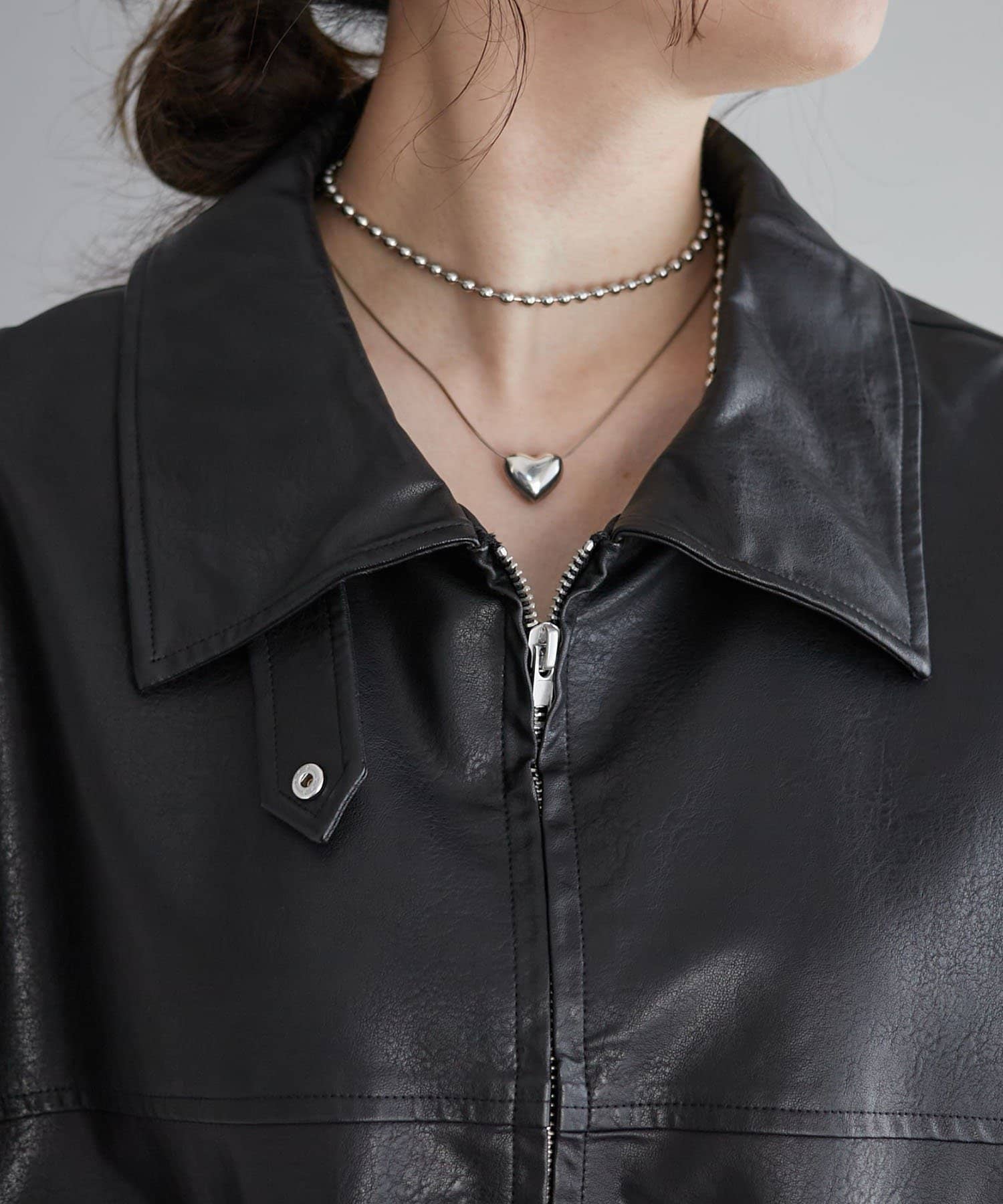 NICE CLAUP / OLIVE des OLIVE OUTLET(ナイスクラップ  / オリーブ デ オリーブ アウトレット) 【RMAF】ヴィンテージ加工合皮ブルゾン