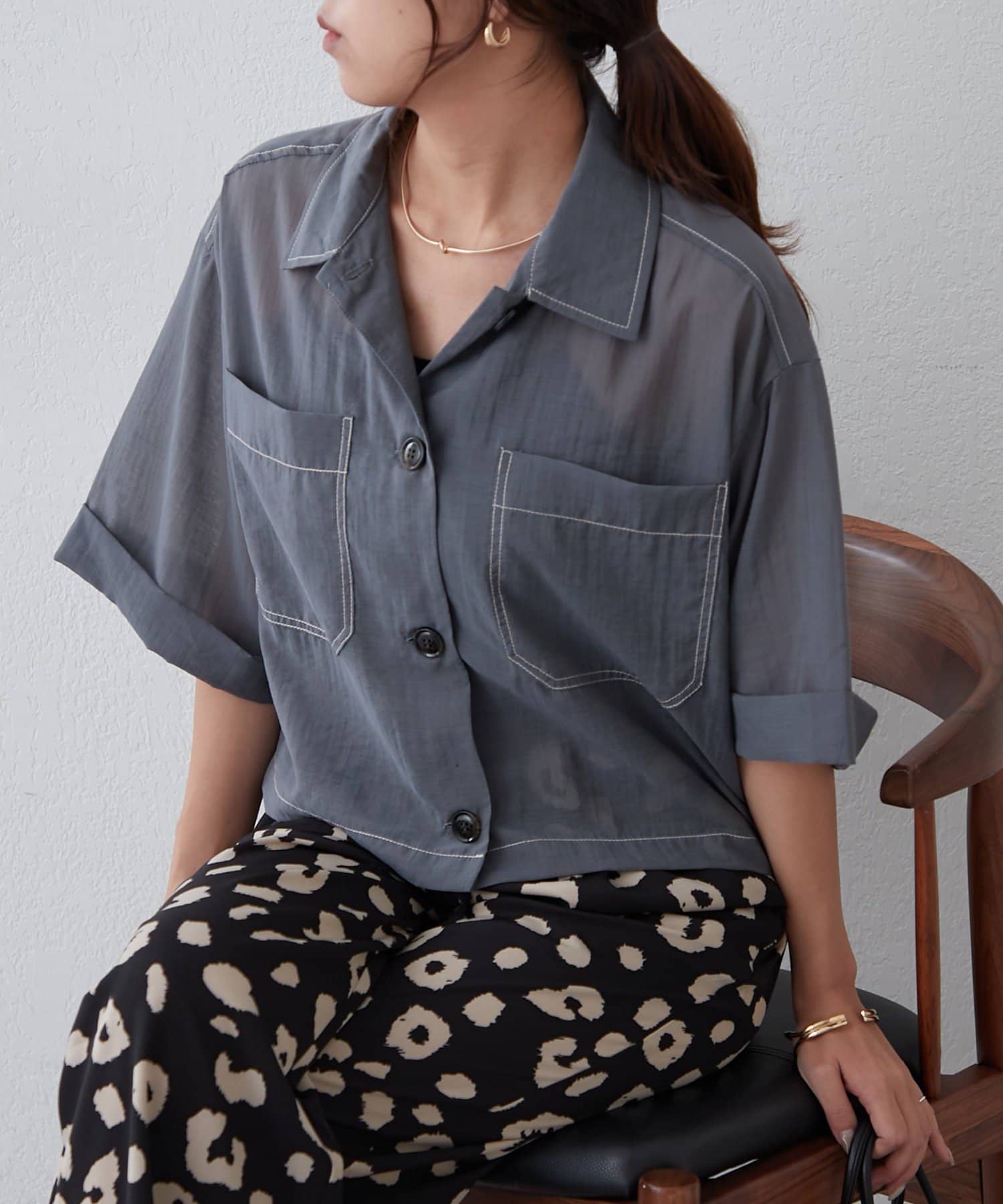 NICE CLAUP / OLIVE des OLIVE OUTLET(ナイスクラップ  / オリーブ デ オリーブ アウトレット) 【ＮＡＯ】ビッグポケットシャツ