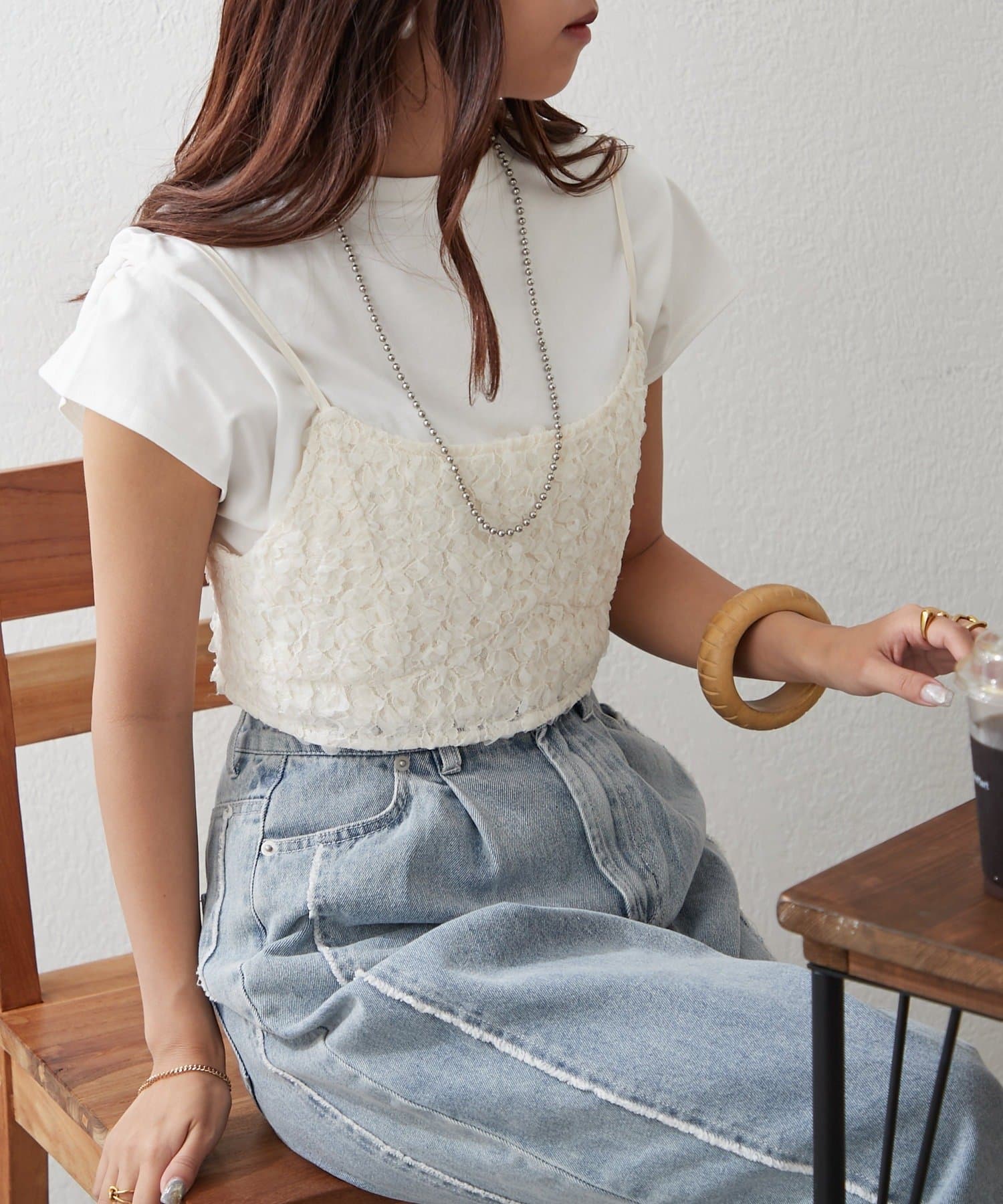 NICE CLAUP / OLIVE des OLIVE OUTLET(ナイスクラップ  / オリーブ デ オリーブ アウトレット) 【continuer】Ｖネックビスチェ