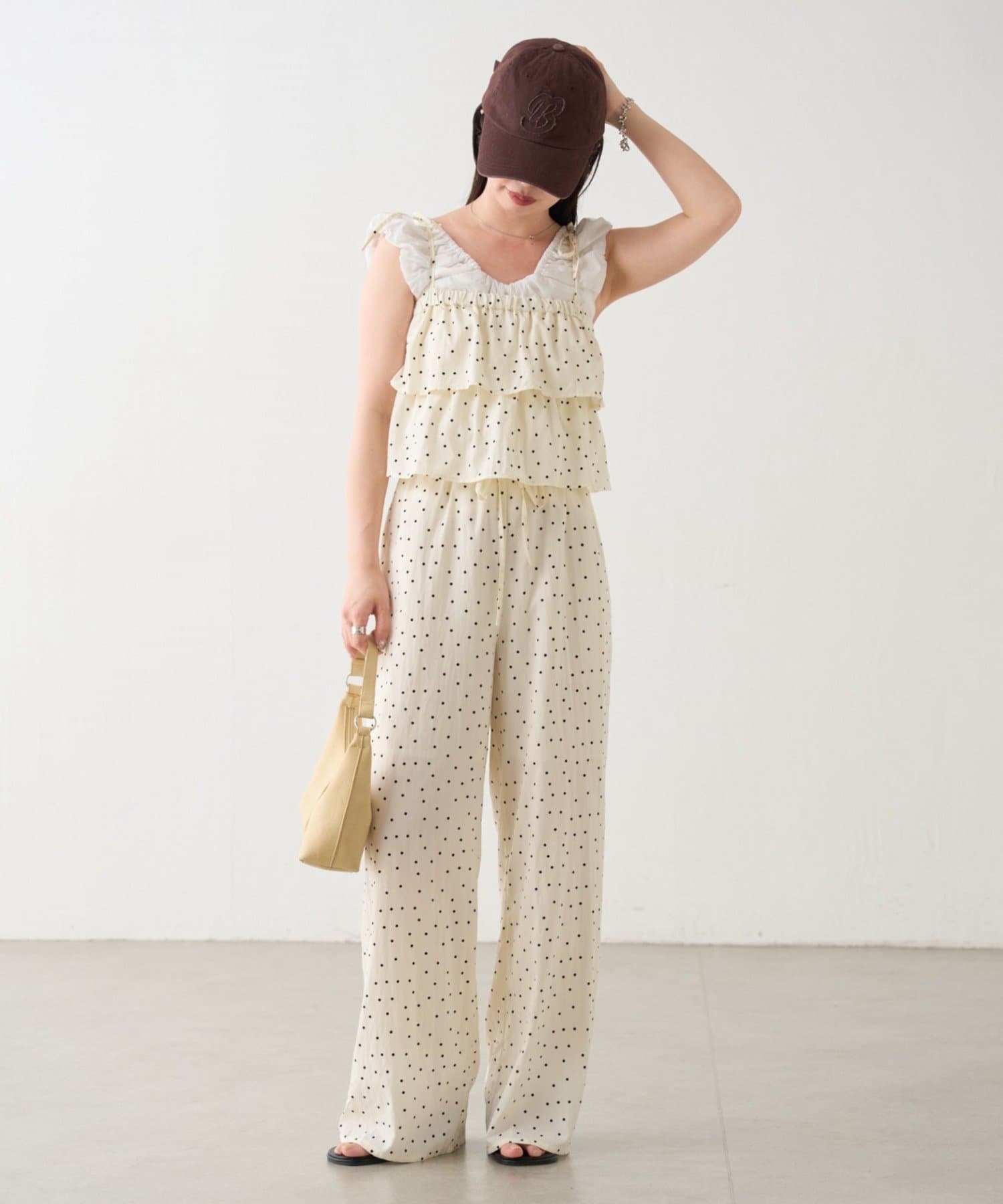 Kastane(カスタネ) 【S.Mサイズ展開】B フリルキャミサロペット