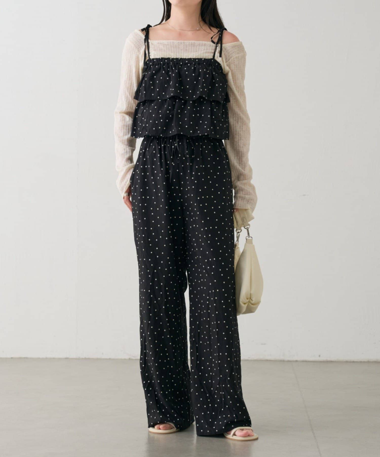 Kastane(カスタネ) 【S.Mサイズ展開】B フリルキャミサロペット