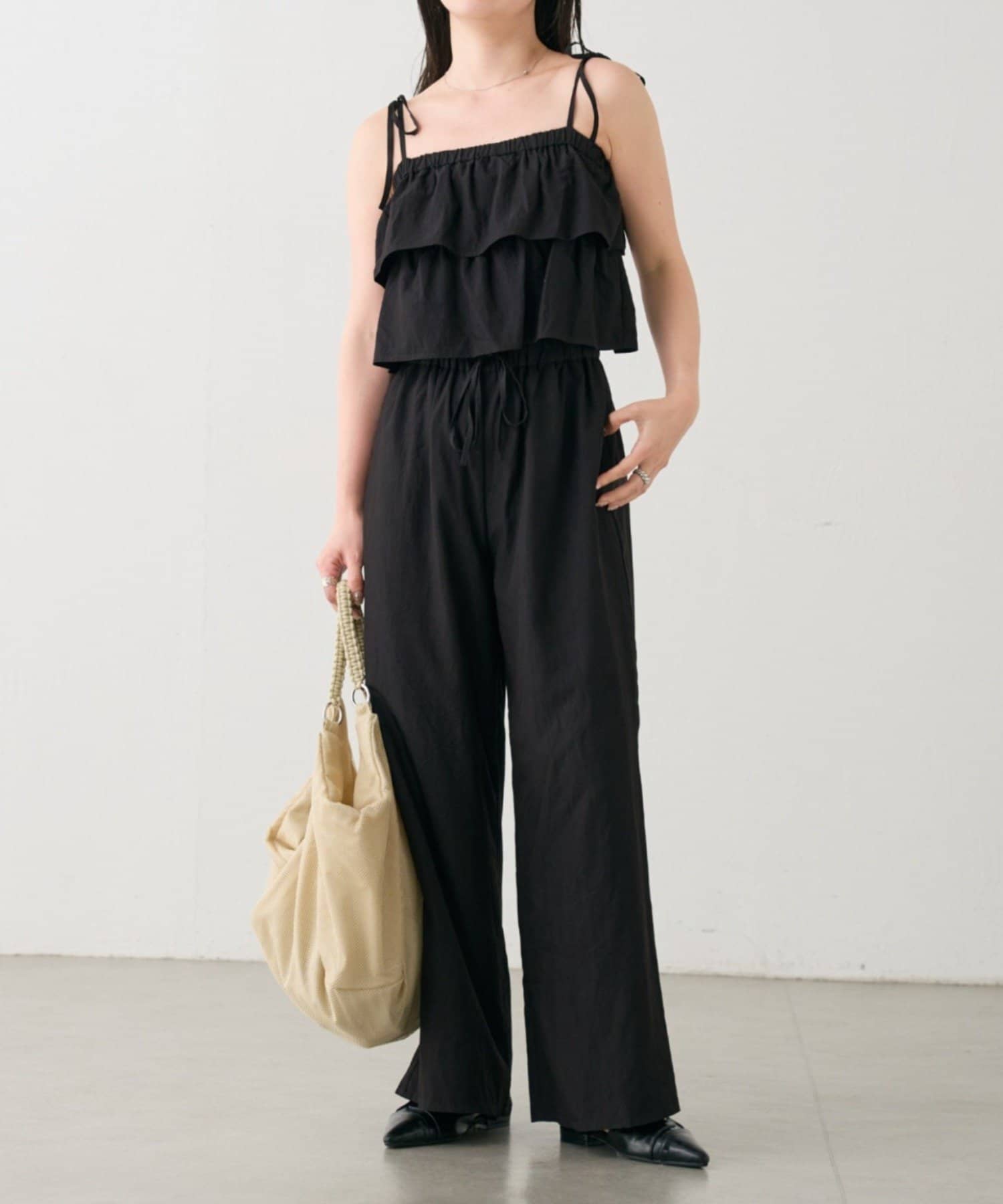 Kastane(カスタネ) 【S.Mサイズ展開】B フリルキャミサロペット