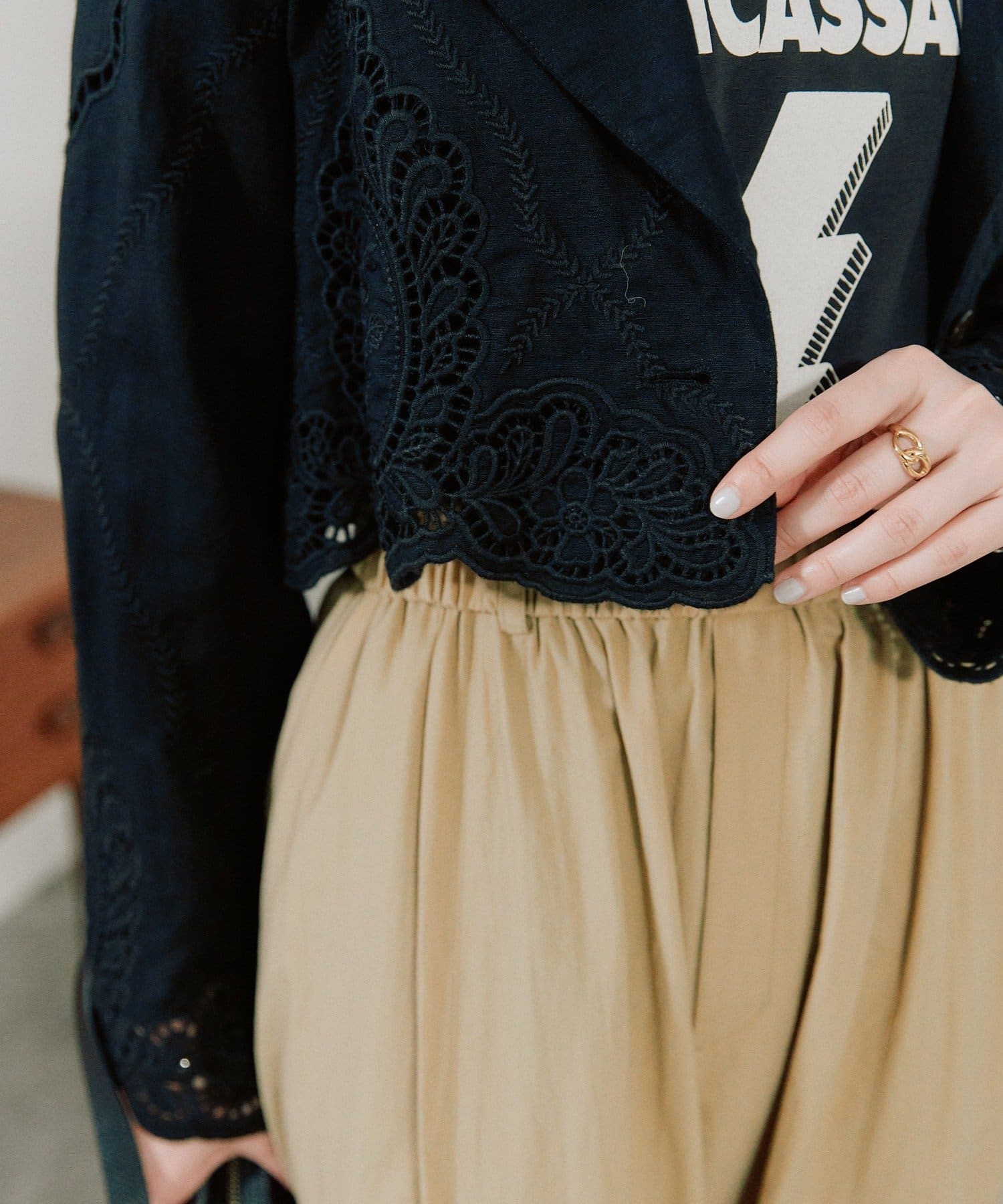 RIVE DROITE(リヴドロワ) 予約【着映え】カットワークショートジャケット