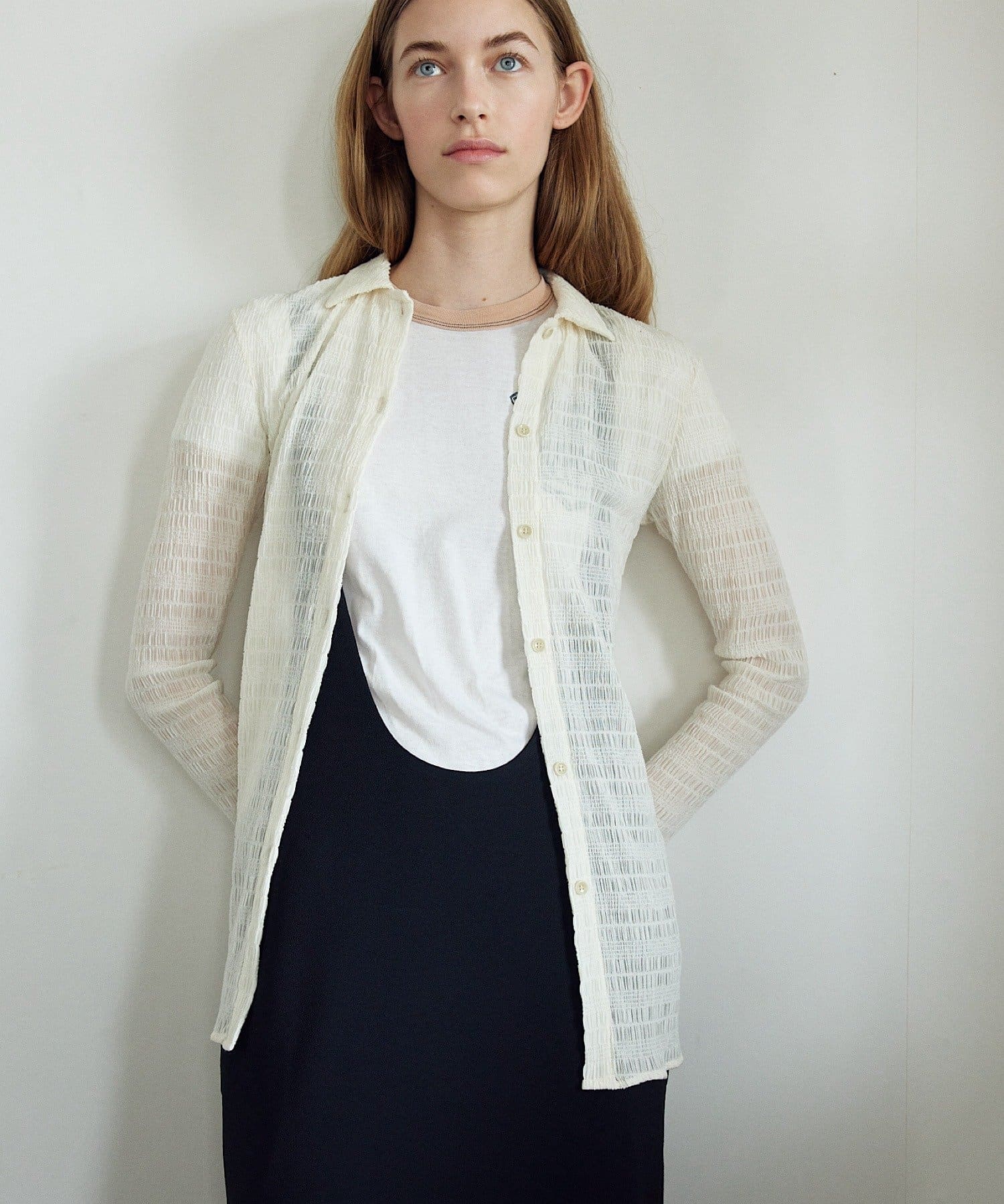 SHENERY(シーナリー) 襟付きシャーリングシャツ