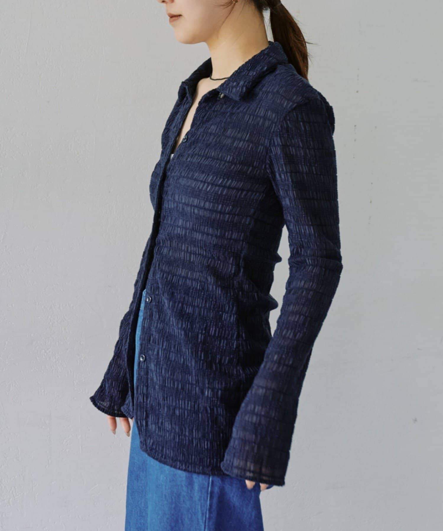 SHENERY(シーナリー) 襟付きシャーリングシャツ