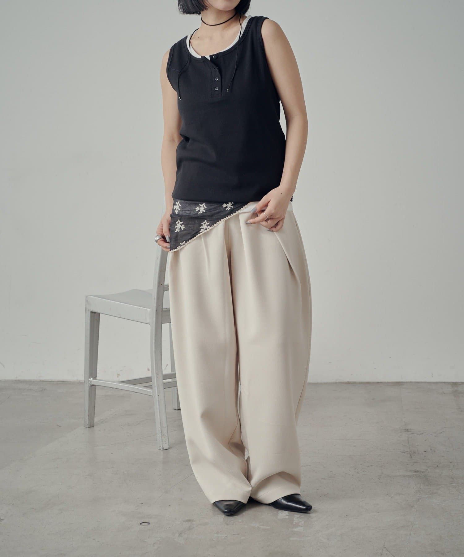 -goocy-(グーシー) 【ワンポイントアイテム！】リーフレーススカーフ