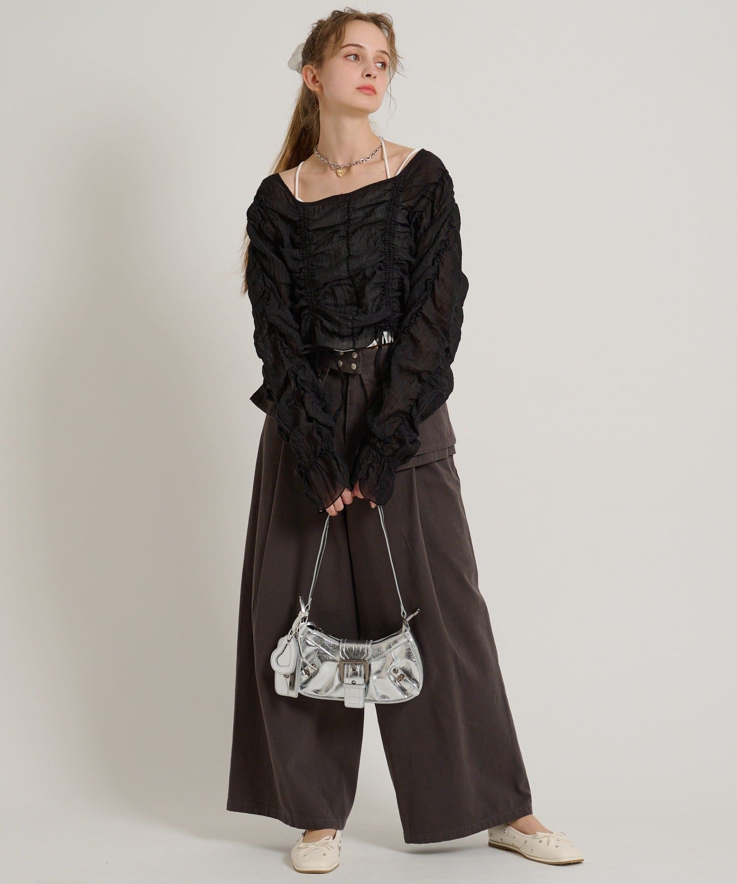 w closet(ダブルクローゼット) 【AMIKO's select】	ハートミラー付きショルダーバッグ