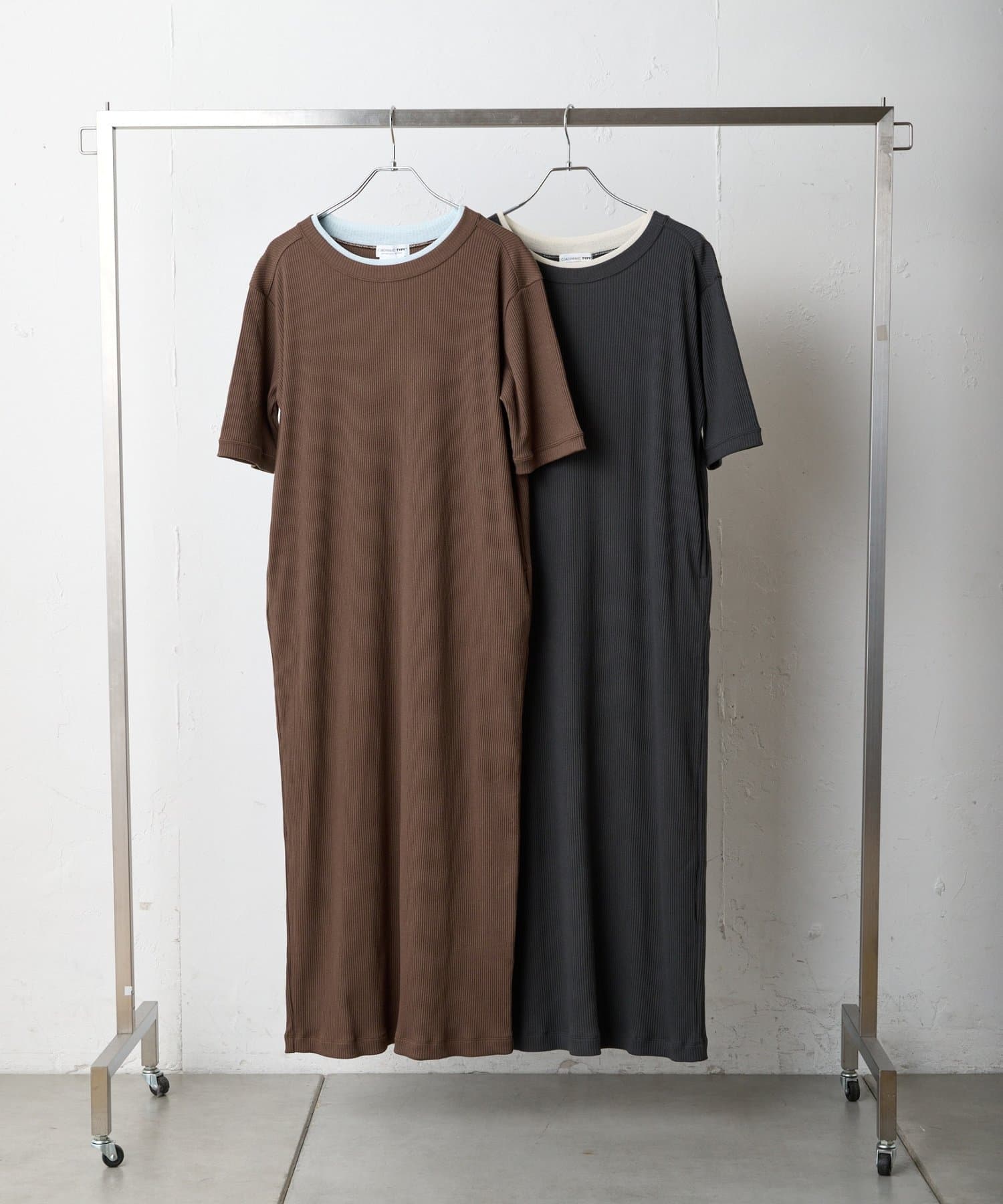 CIAOPANIC TYPY(チャオパニックティピー) 【PALCLOSET限定】お悩み解決！！配色フェイクレイヤードリブカットワンピース