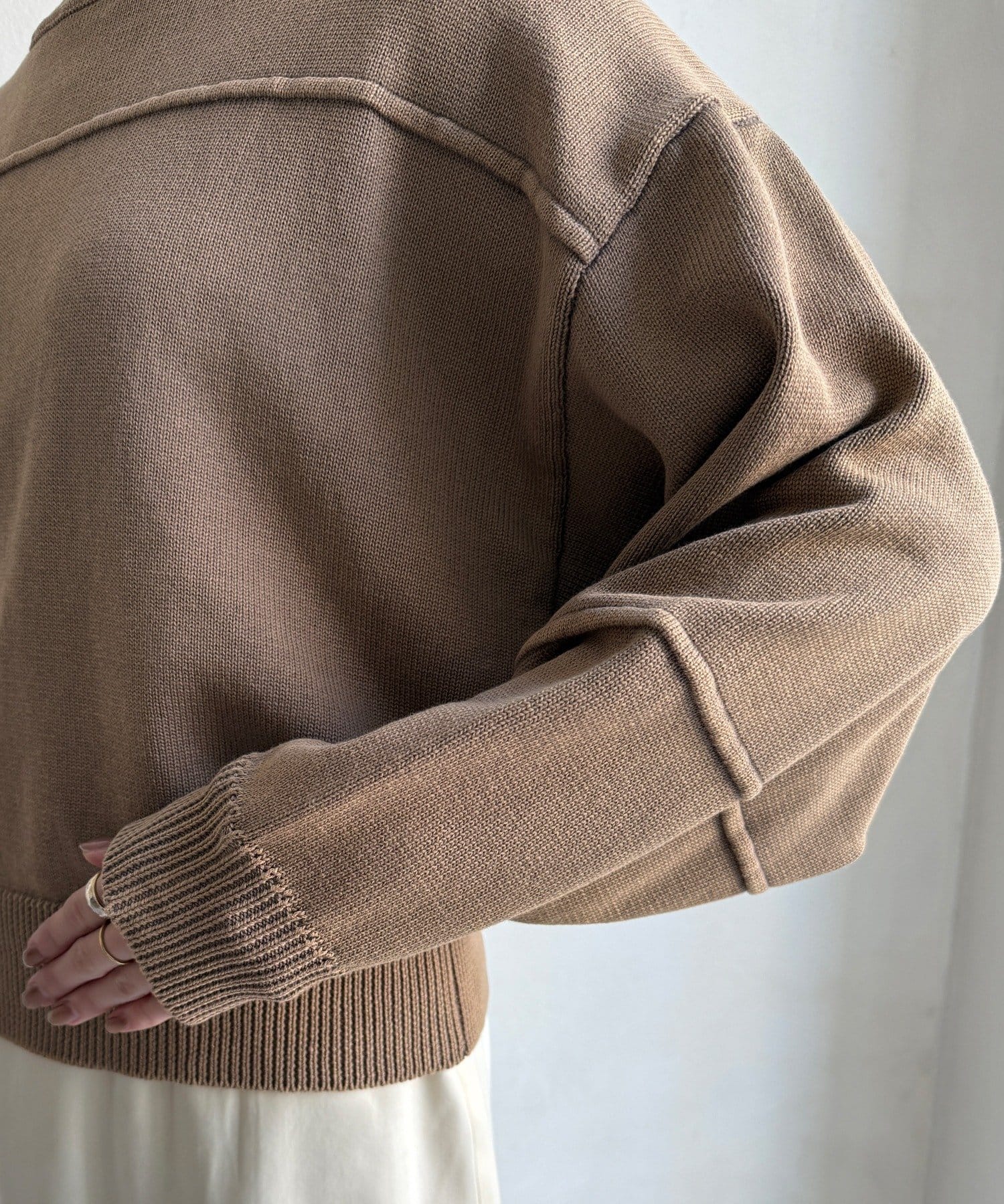 OUTLET(アウトレット) 【DouDou】ピグメント加工スウェットライクニット