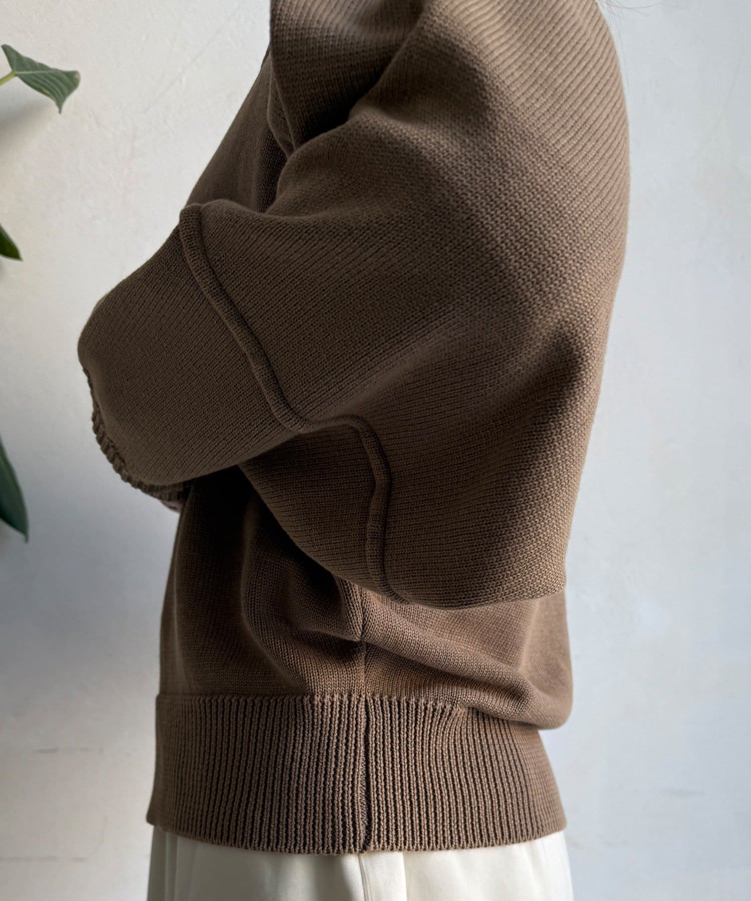 OUTLET(アウトレット) 【DouDou】ピグメント加工スウェットライクニット