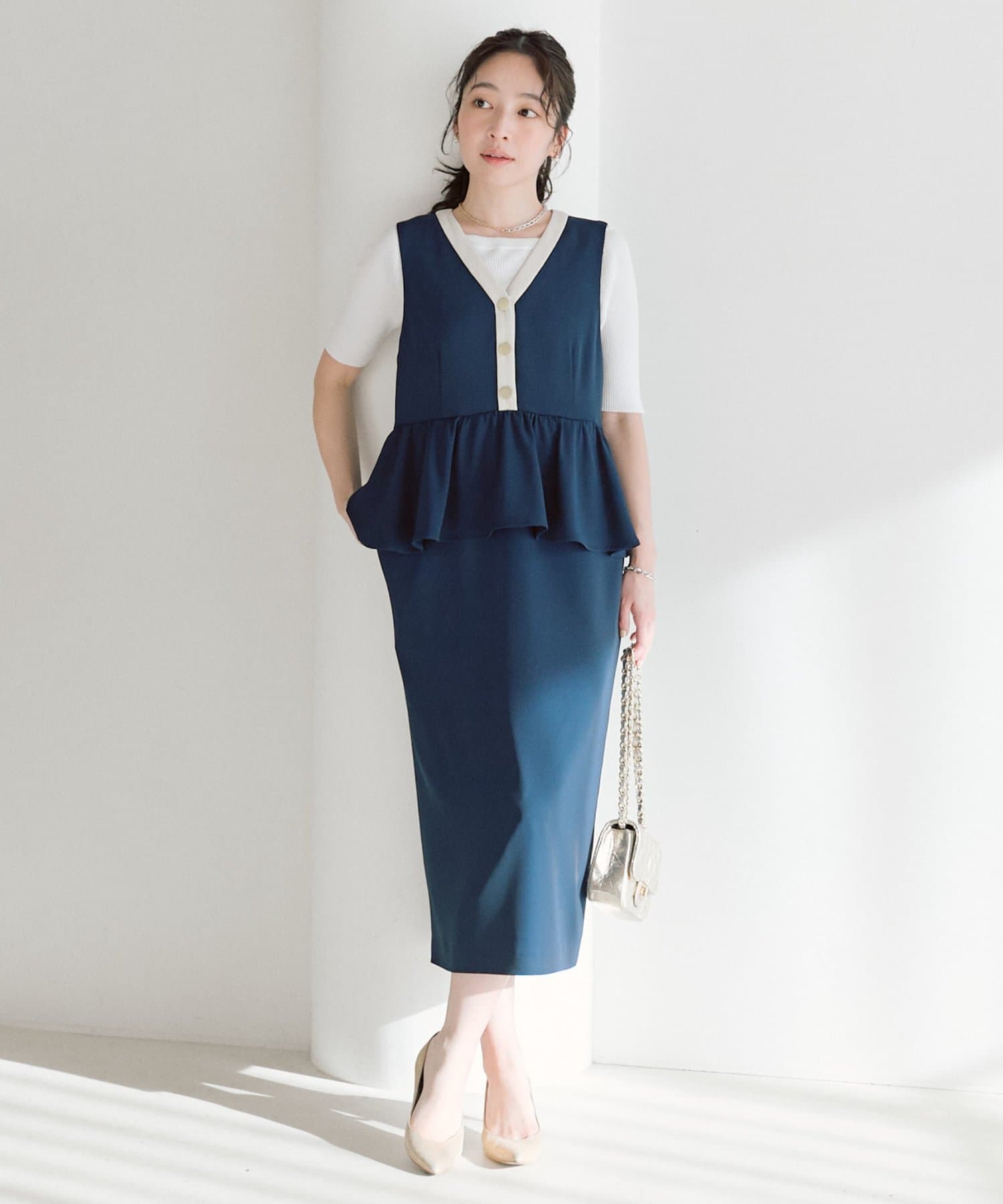 OUTLET(アウトレット) 【La boutique BonBon】ペプラムジャンドレ