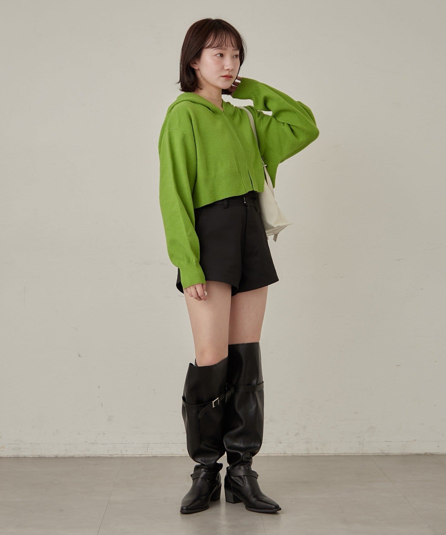 OUTLET(アウトレット) 【mline】ショートニットフーディー