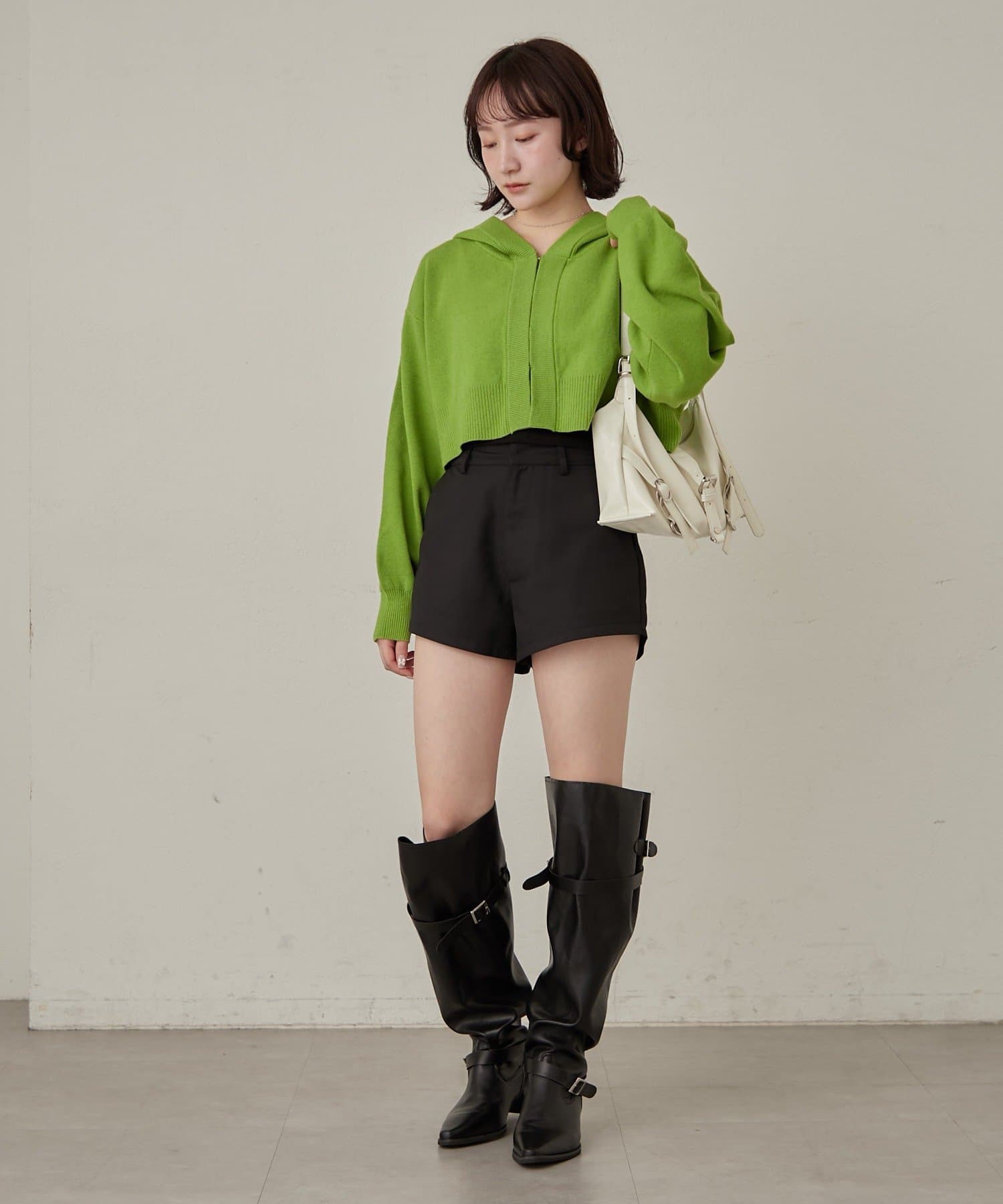 OUTLET(アウトレット) 【mline】ショートニットフーディー