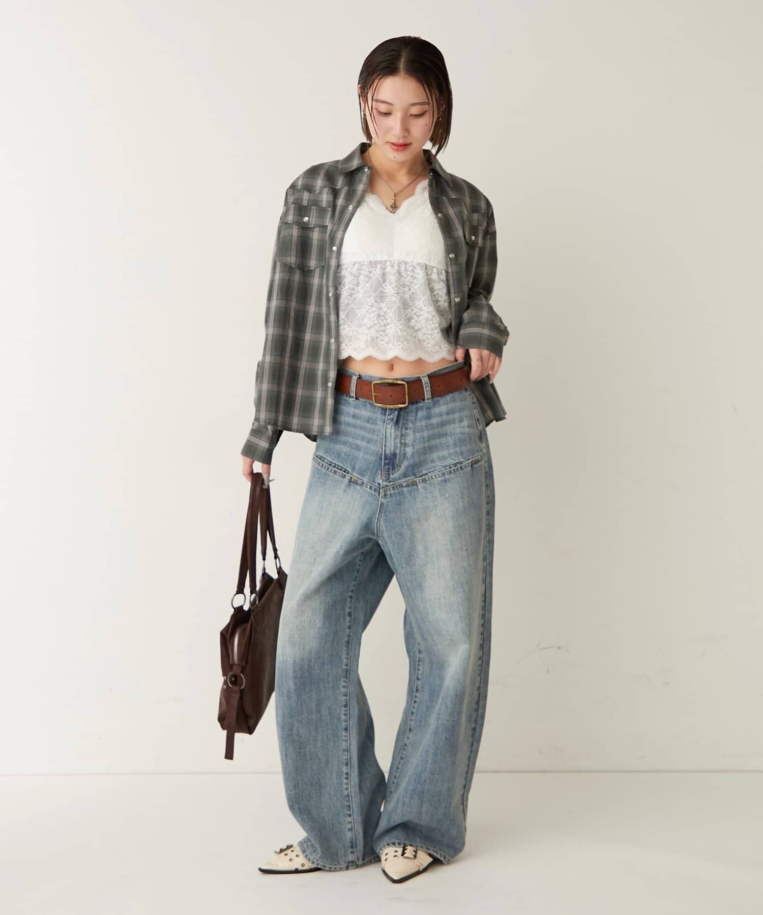 OUTLET(アウトレット) 【WHO'S WHO gallery】チェックウエスタンシャツ