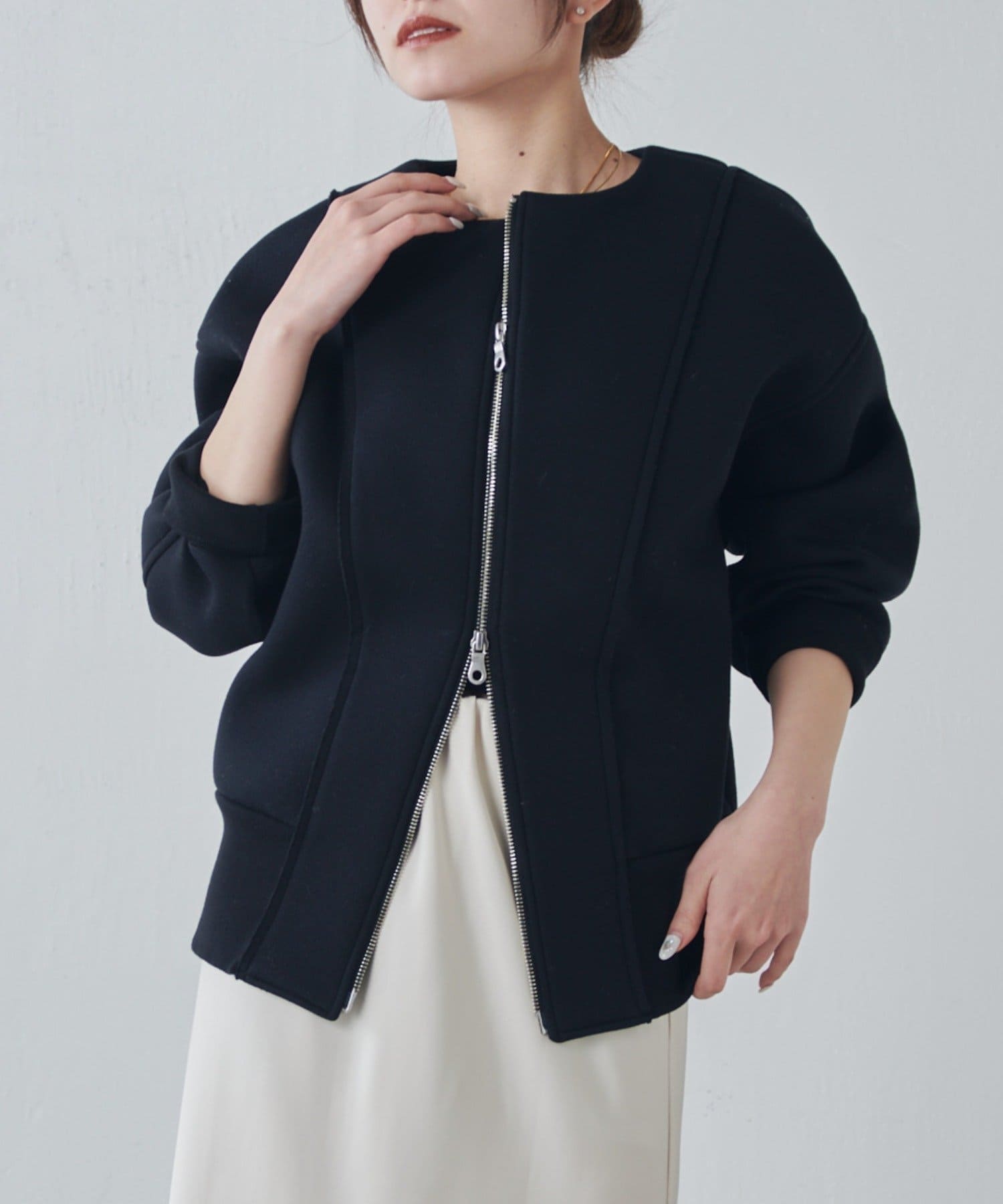 OUTLET(アウトレット) 【Lui's】ダブルカスタムジャガードブルゾン