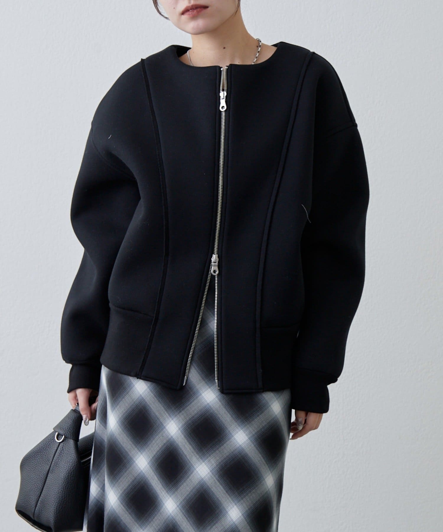 OUTLET(アウトレット) 【Lui's】ダブルカスタムジャガードブルゾン