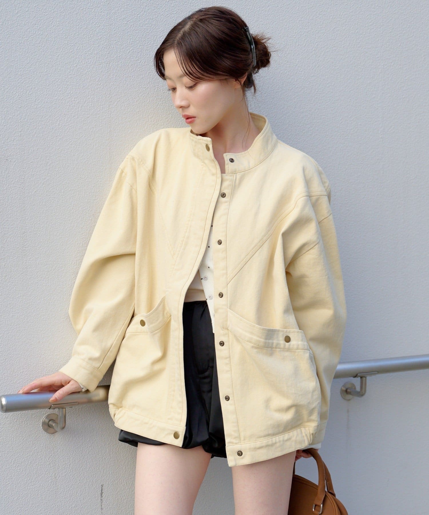 OUTLET(アウトレット) 【Kastane】【ティペット付き】カラーツイルレース付きジャケット