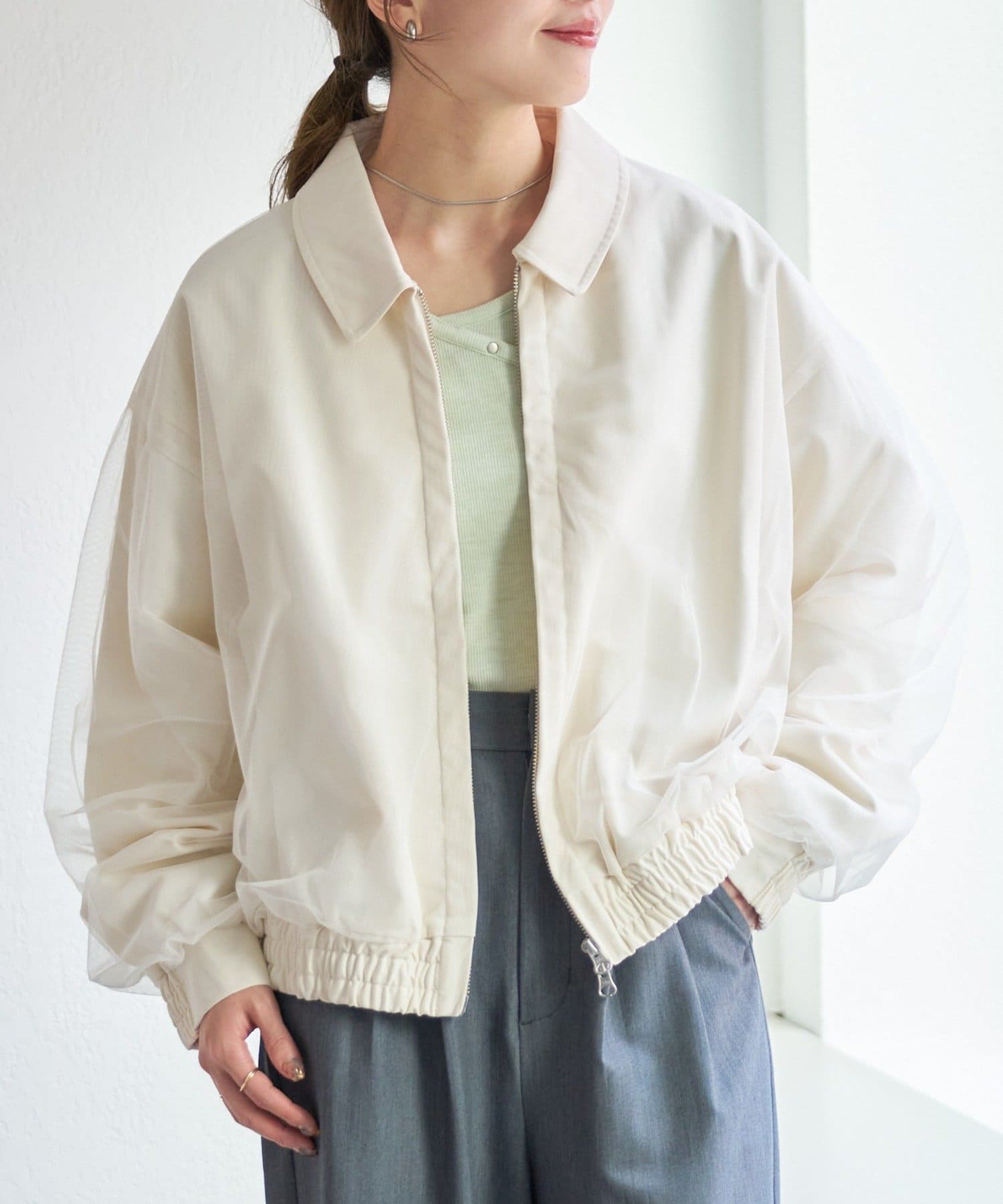 OUTLET(アウトレット) 【Kastane】B チュールレイヤードジャケット