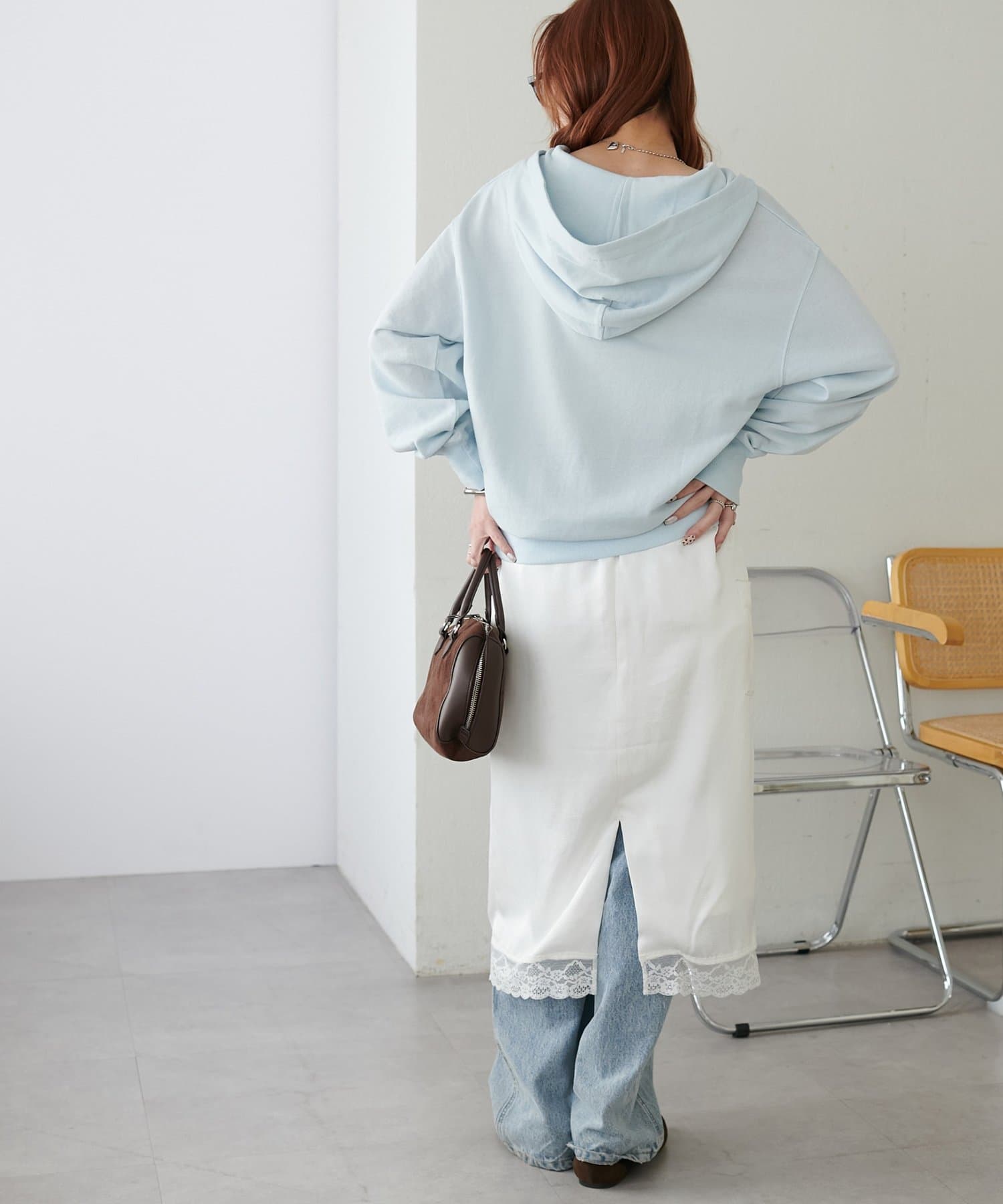 OUTLET(アウトレット) 【Discoat】シアー裏毛フード付きスキッパープルオーバー