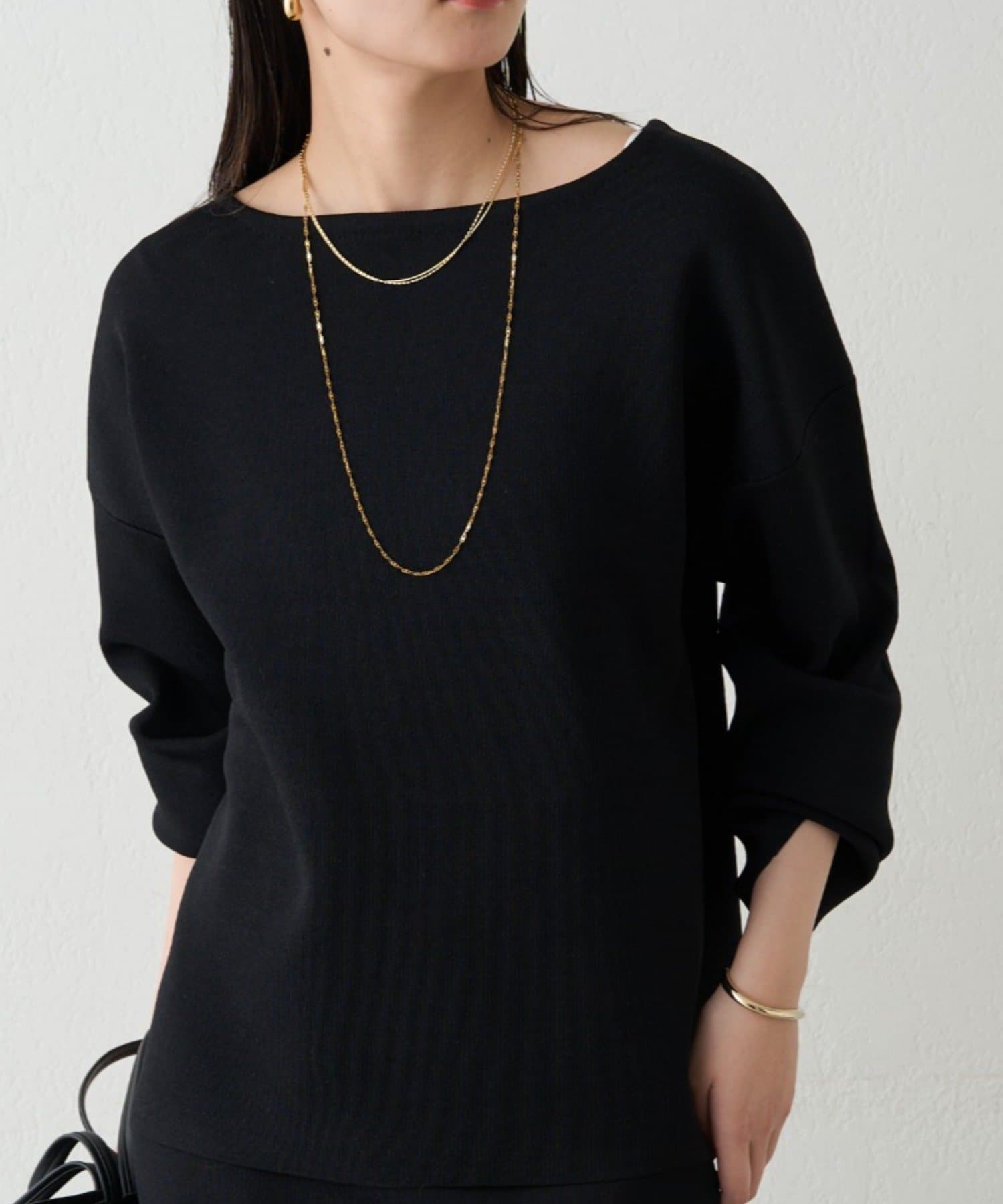 OUTLET(アウトレット) 【Loungedress】スムースボートネックニット