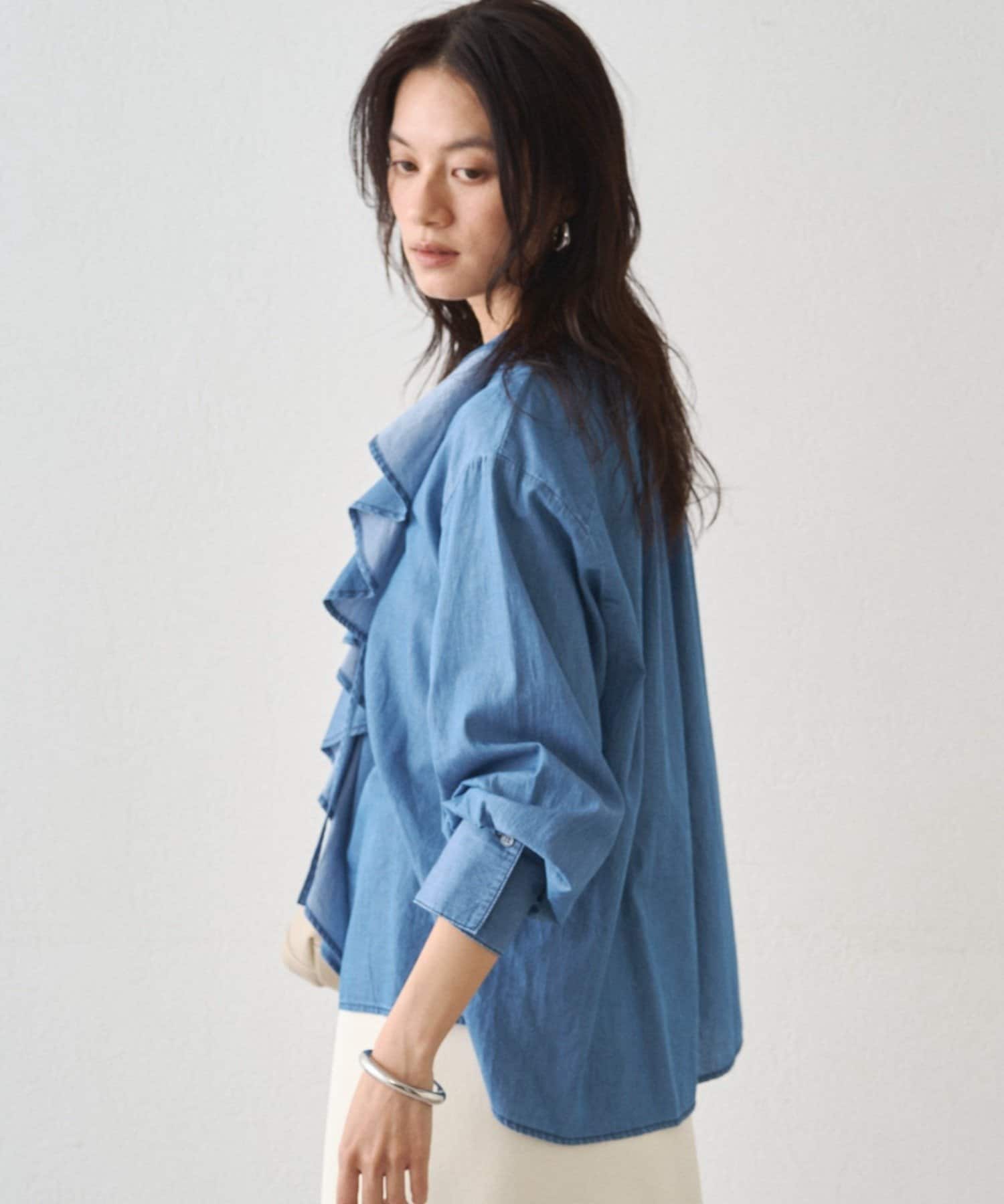 OUTLET(アウトレット) 【Loungedress】フリルカラーブラウス