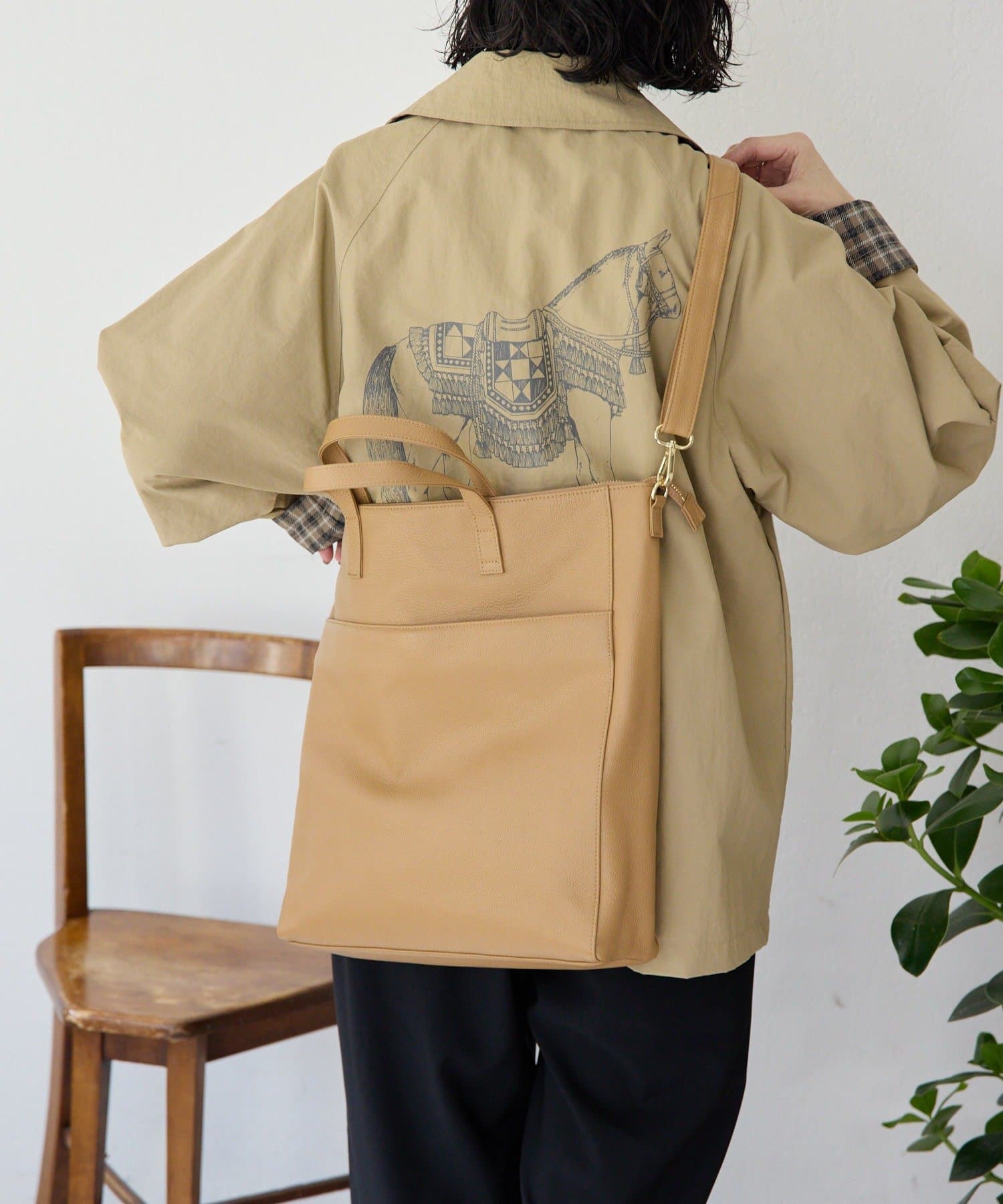 OUTLET(アウトレット) 【ear PAPILLONNER】《本革/A4サイズ対応》縦型トートバッグL