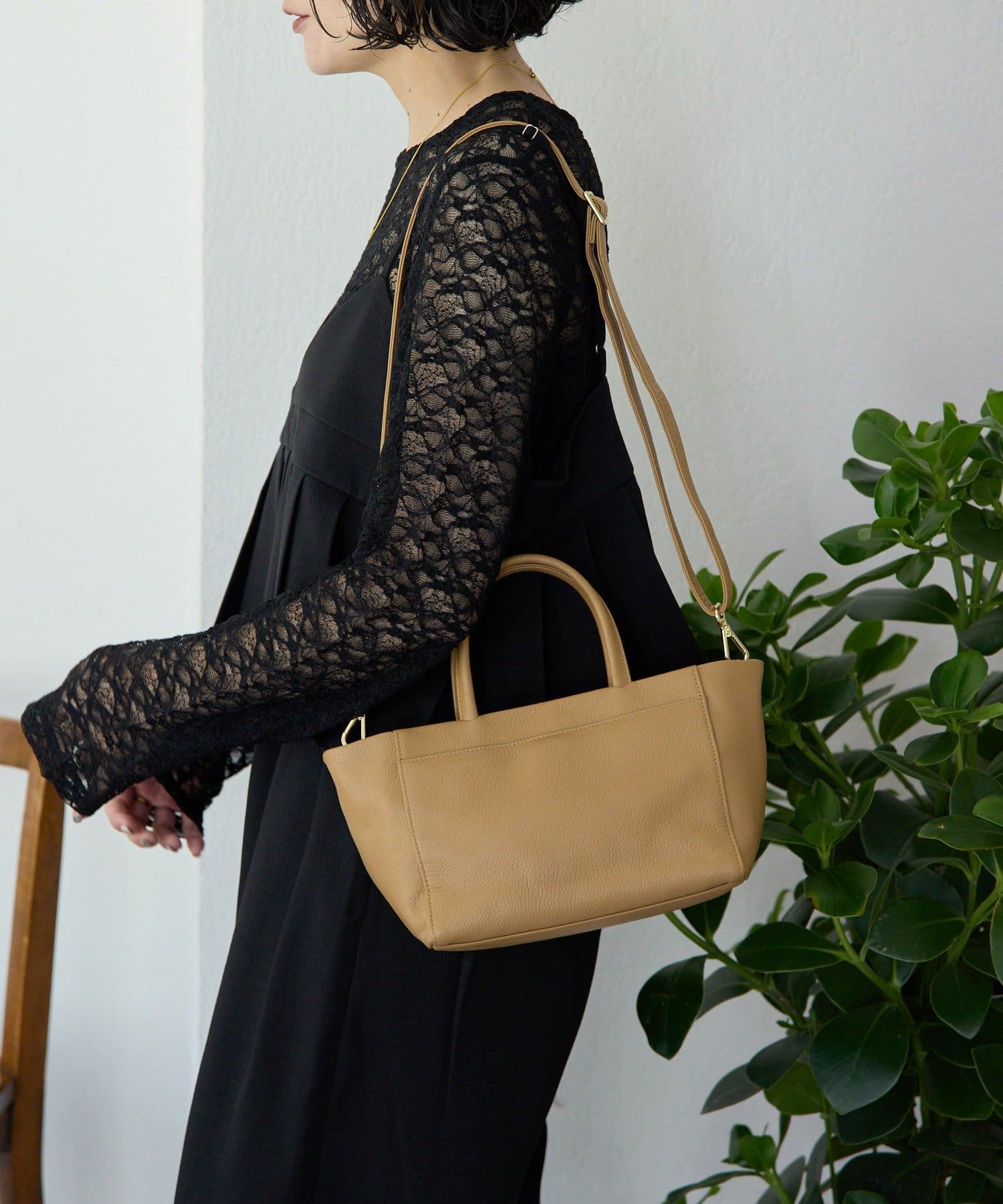 OUTLET(アウトレット) 【ear PAPILLONNER】《本革》ボックストートバッグS