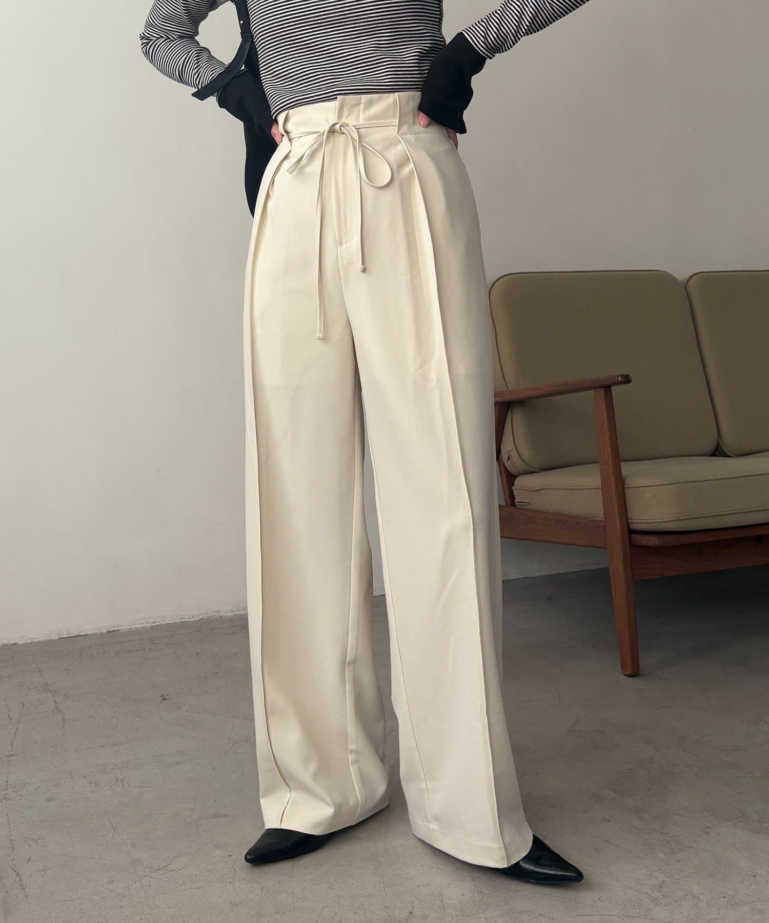 OUTLET(アウトレット) 【CAPRICIEUX LE'MAGE】ピンタックリボンパンツ