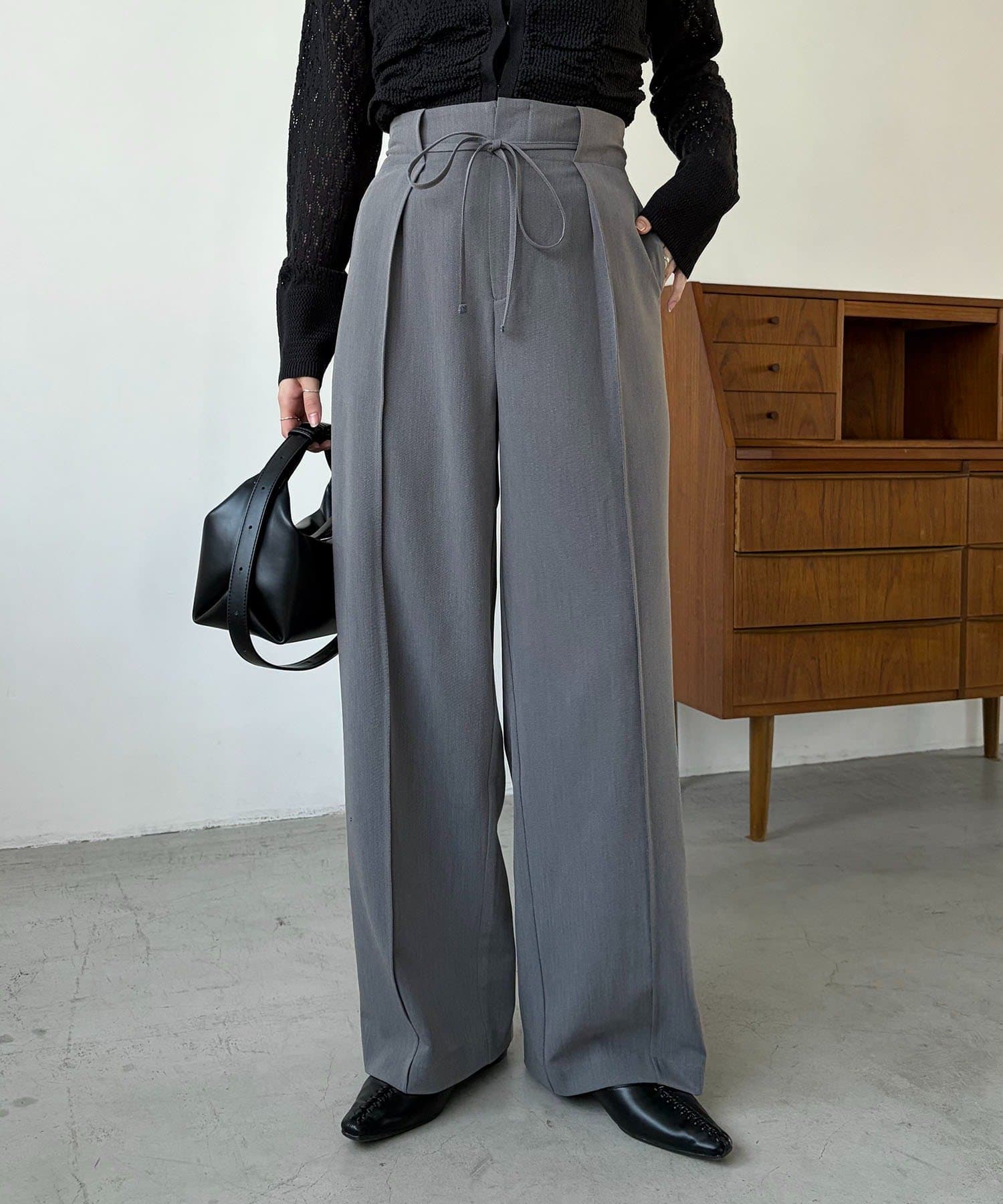 OUTLET(アウトレット) 【CAPRICIEUX LE'MAGE】ピンタックリボンパンツ