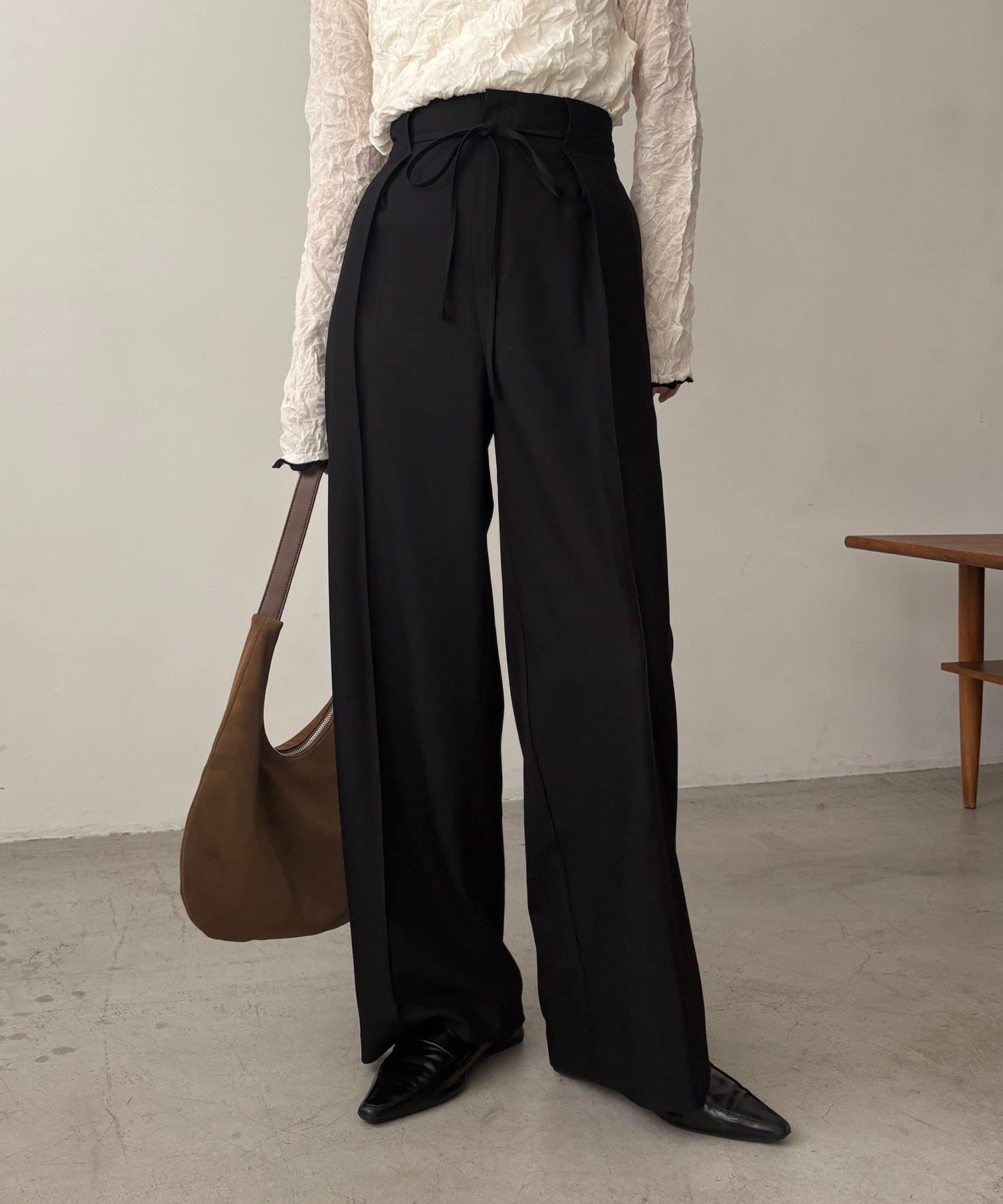 OUTLET(アウトレット) 【CAPRICIEUX LE'MAGE】ピンタックリボンパンツ