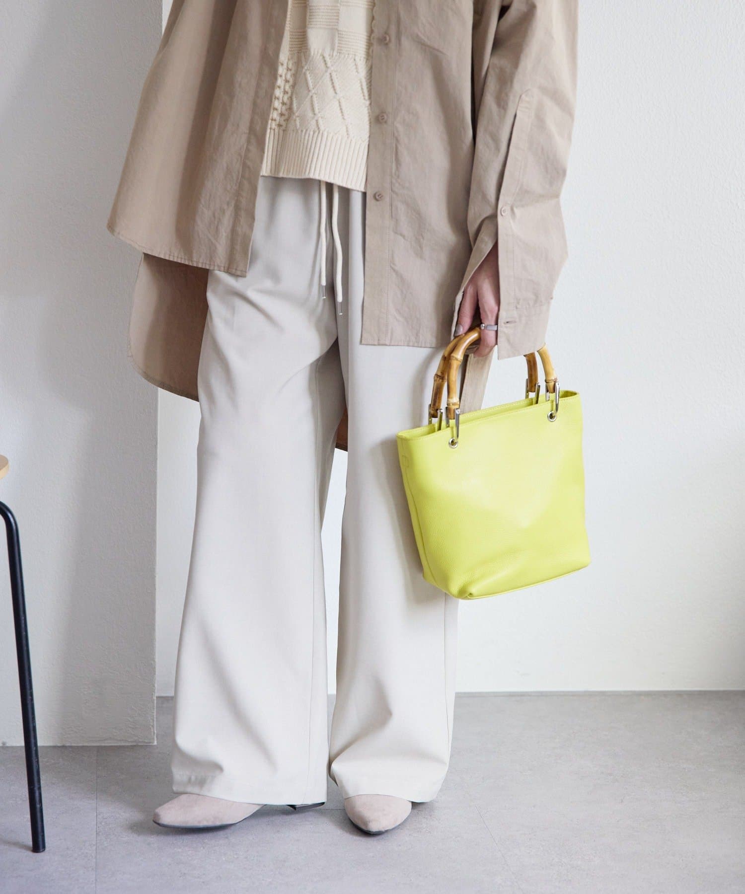 OUTLET(アウトレット) 【ear PAPILLONNER】《本革》バンブートートバッグS