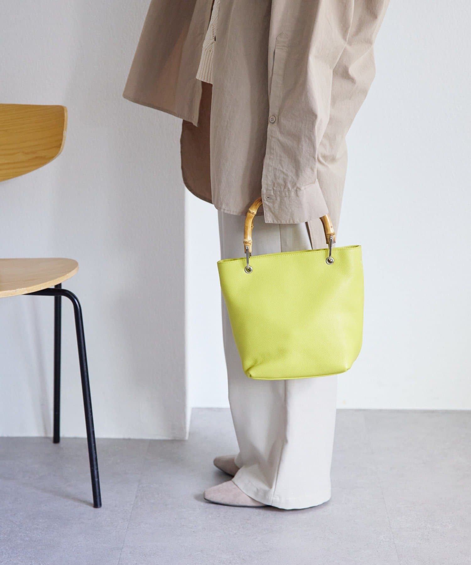 OUTLET(アウトレット) 【ear PAPILLONNER】《本革》バンブートートバッグS