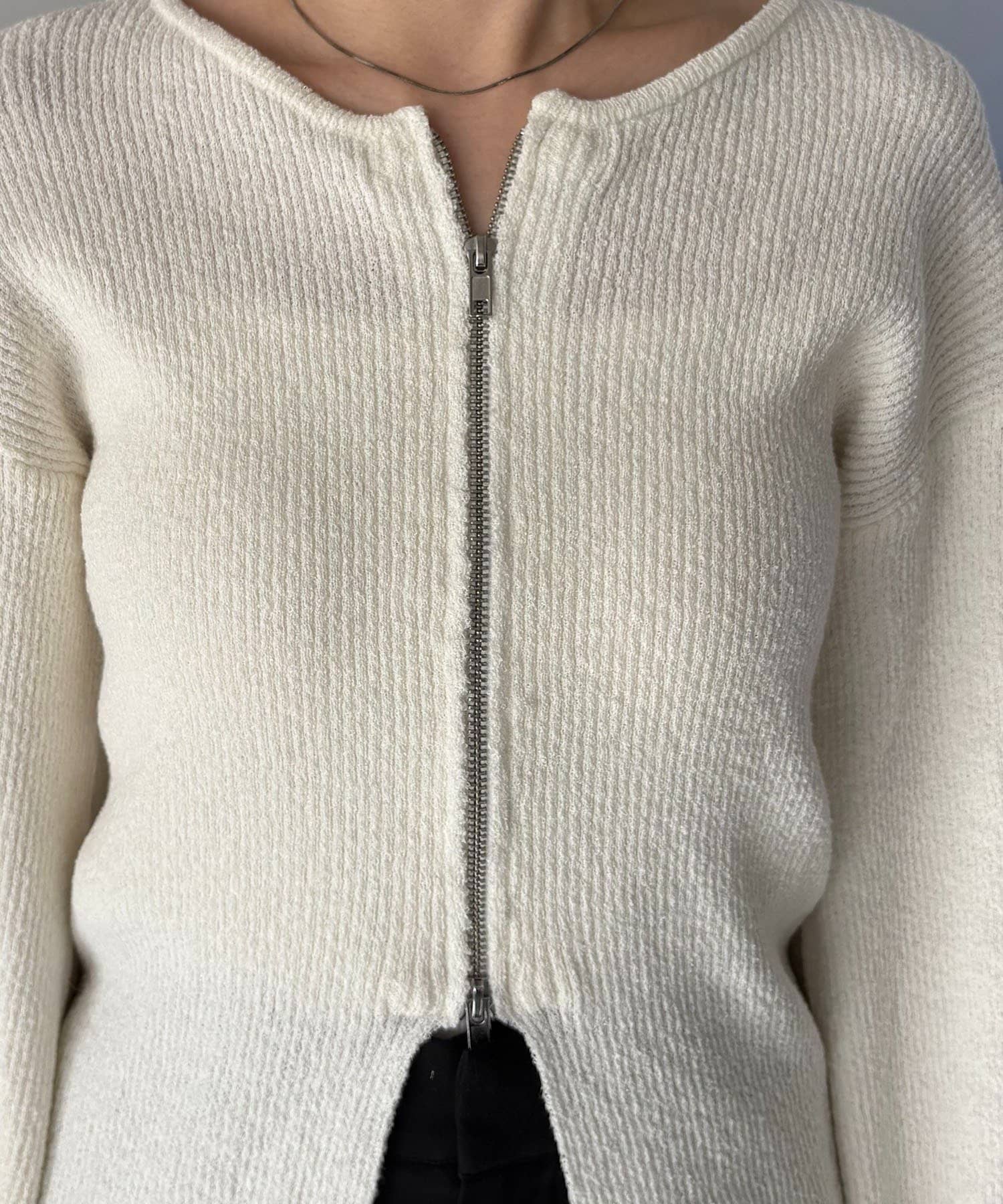 OUTLET(アウトレット) 【CAPRICIEUX LE'MAGE】スラブジップパフカーディガン