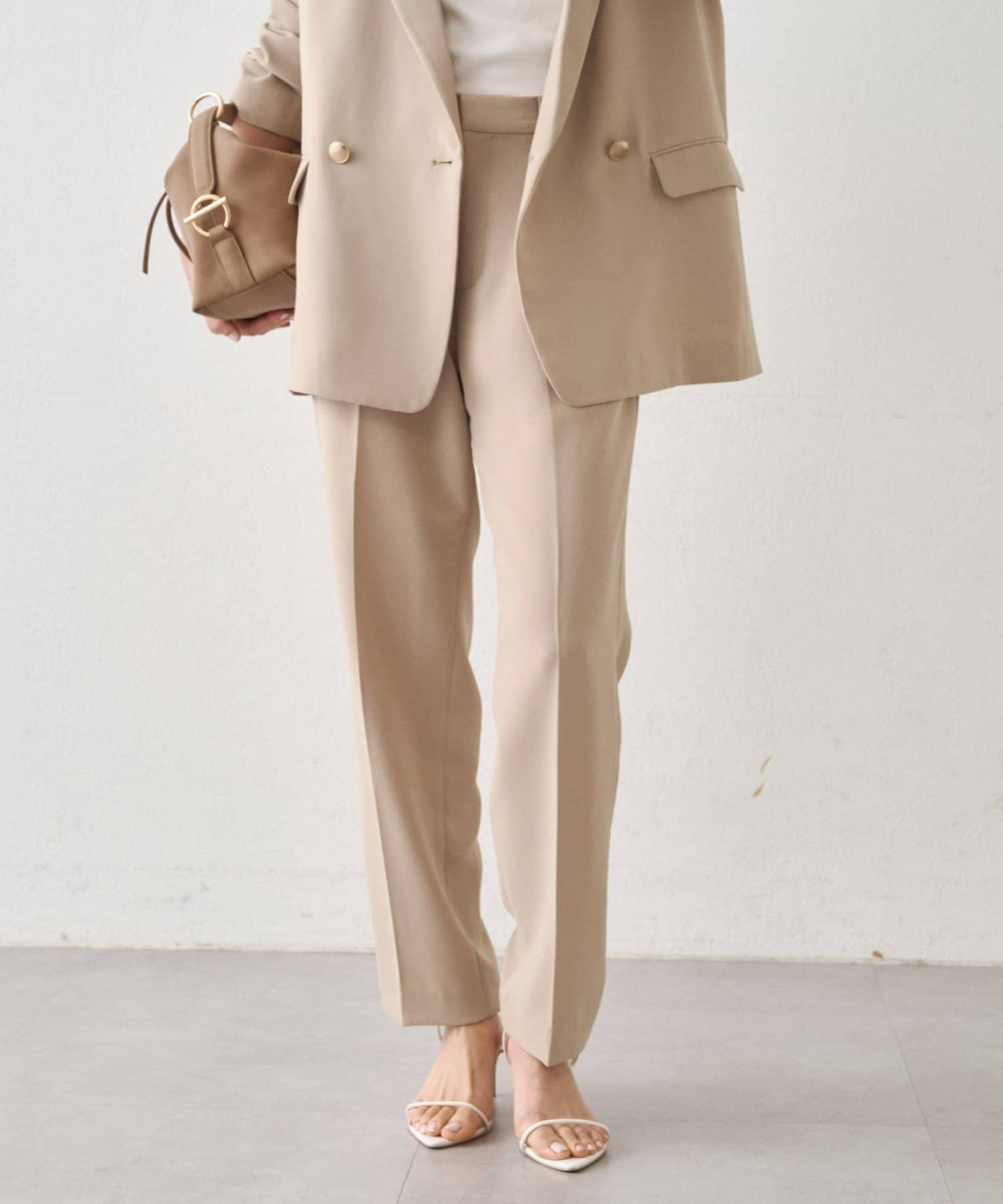 OUTLET(アウトレット) 【Loungedress】ダブルクロステーパードパンツ