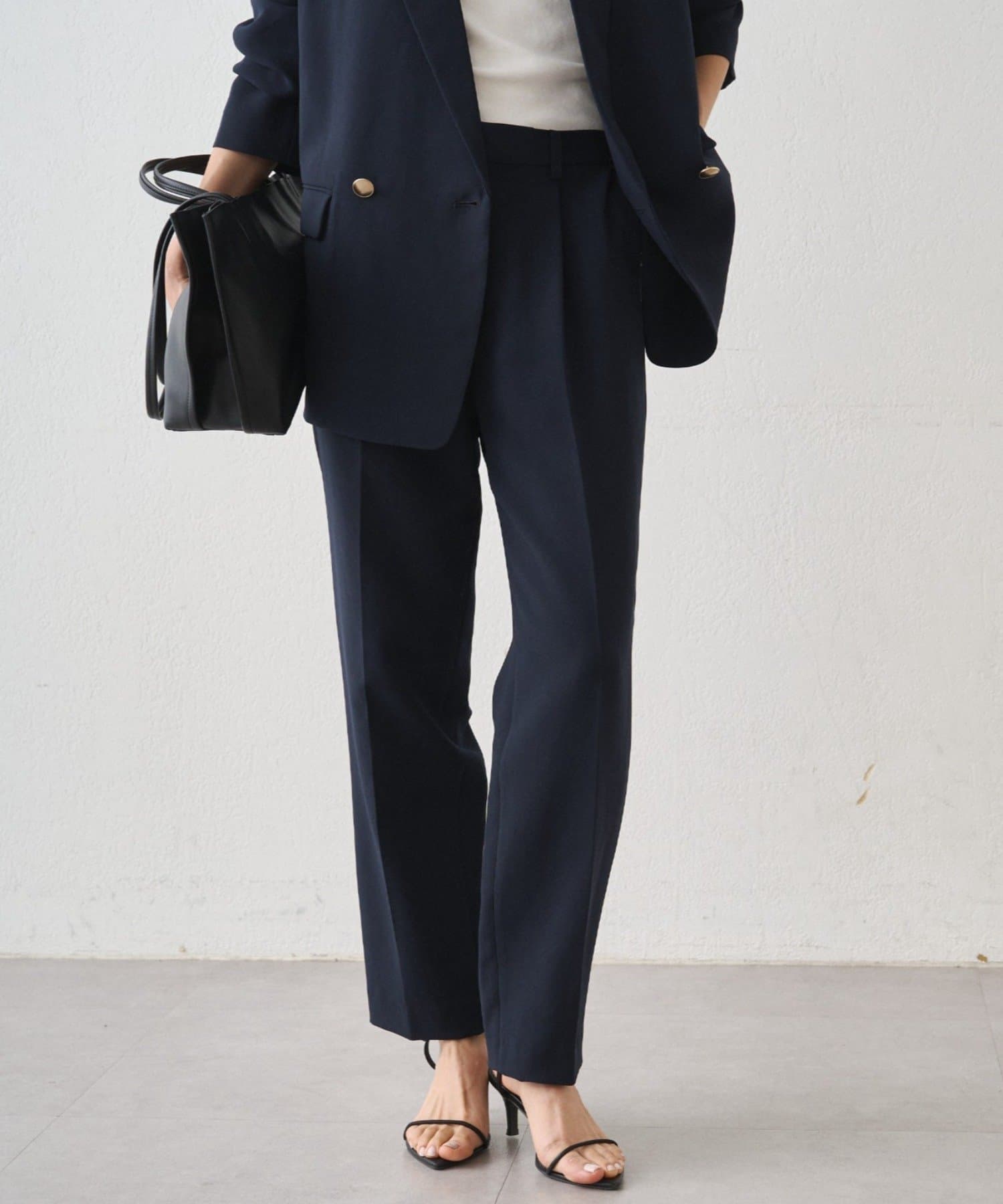 OUTLET(アウトレット) 【Loungedress】ダブルクロステーパードパンツ