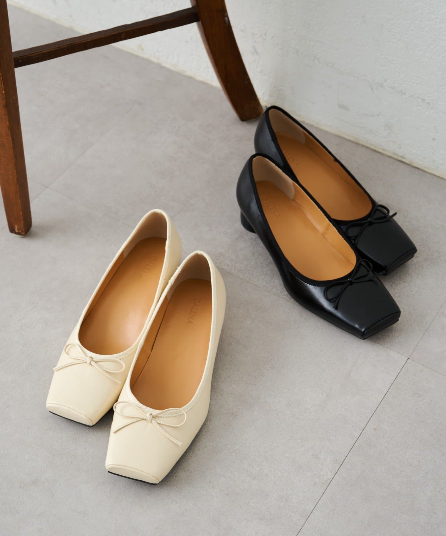 OUTLET(アウトレット) 【Loungedress】【GALENA】スクエアトゥバレエパンプス