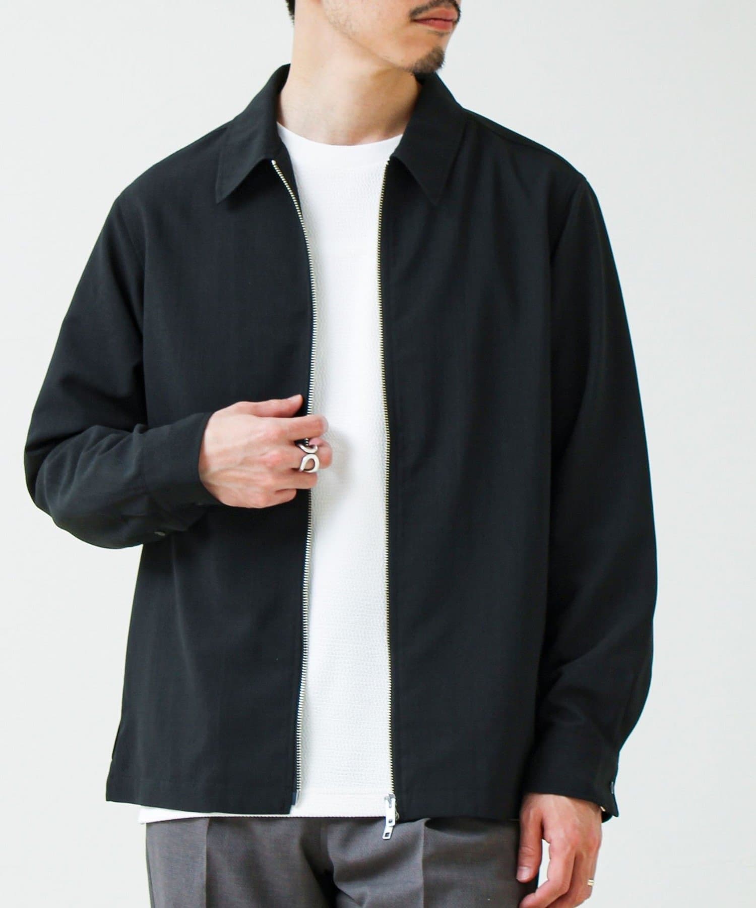 FREDY & GLOSTER(フレディ アンド グロスター) 【きれい見え快適素材】ドライポリ Classy Zipシャツ