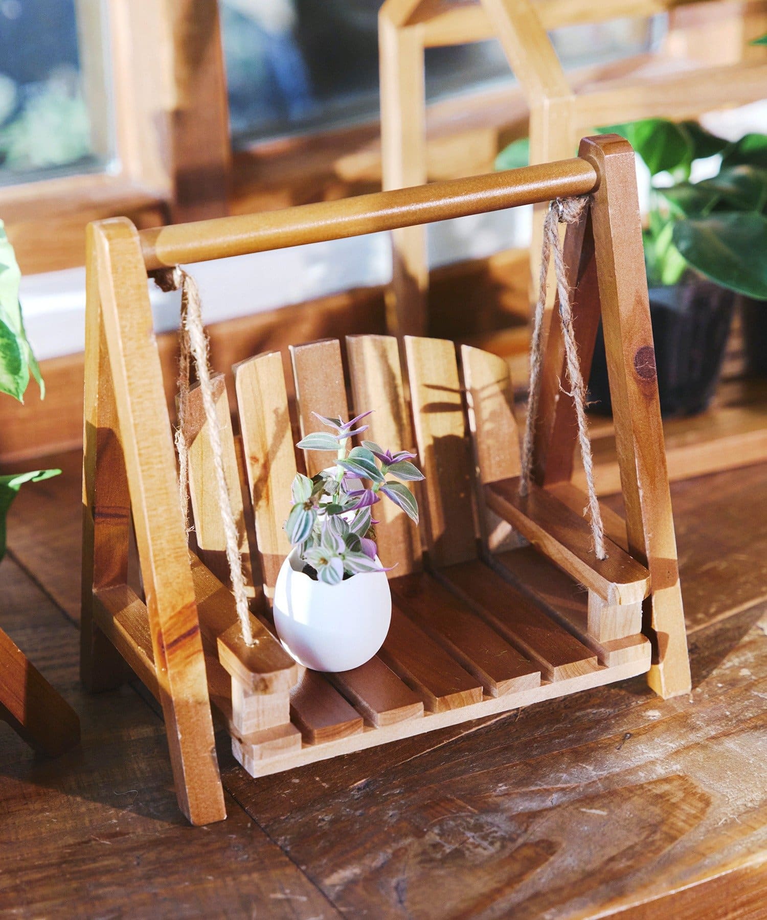 salut!(サリュ) 《ゆらせる！》ウッドスイングミニベンチ／GREEN PARK