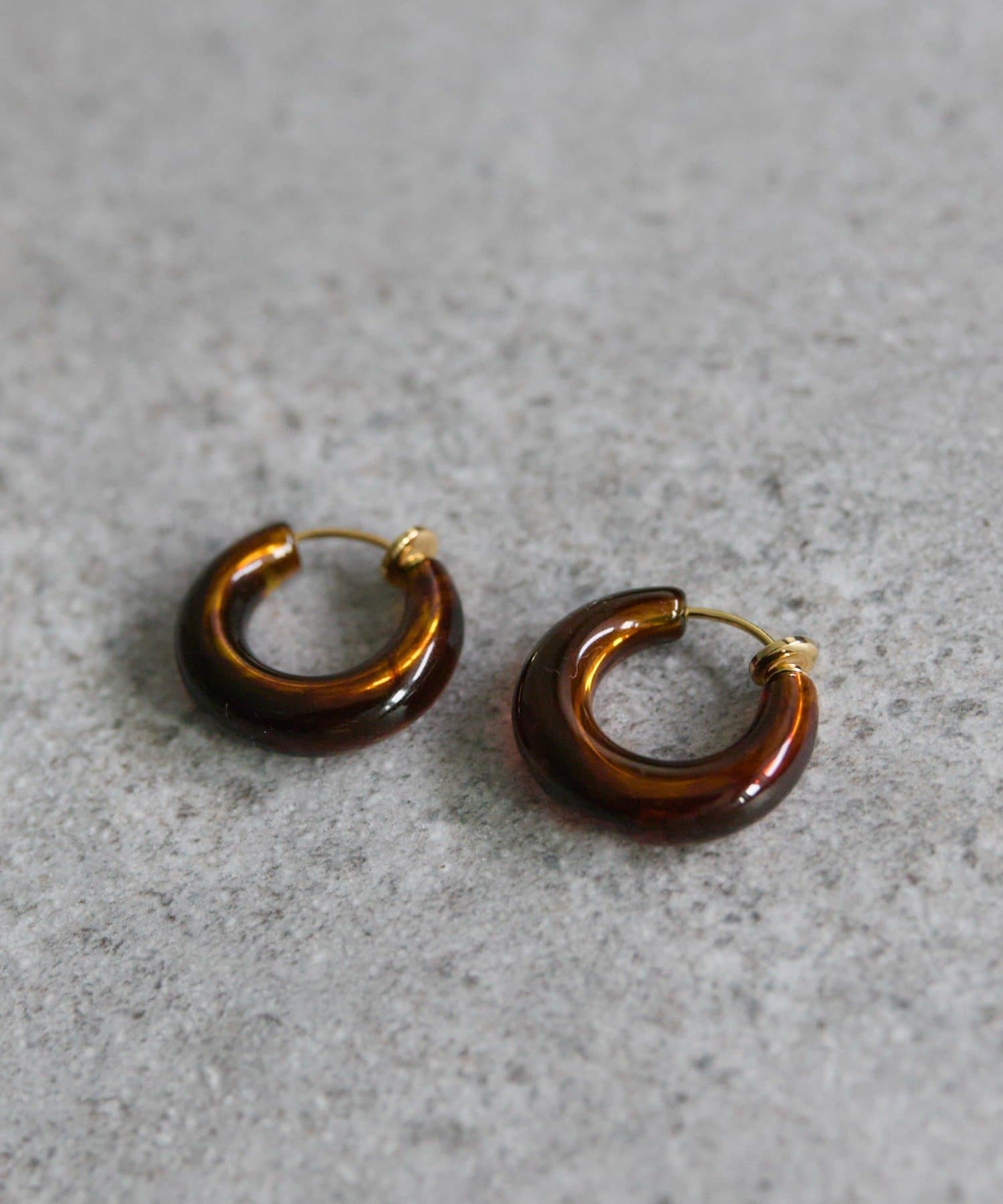 PUAL CE CIN(ピュアルセシン) 《追加》べっ甲風フープイヤリング