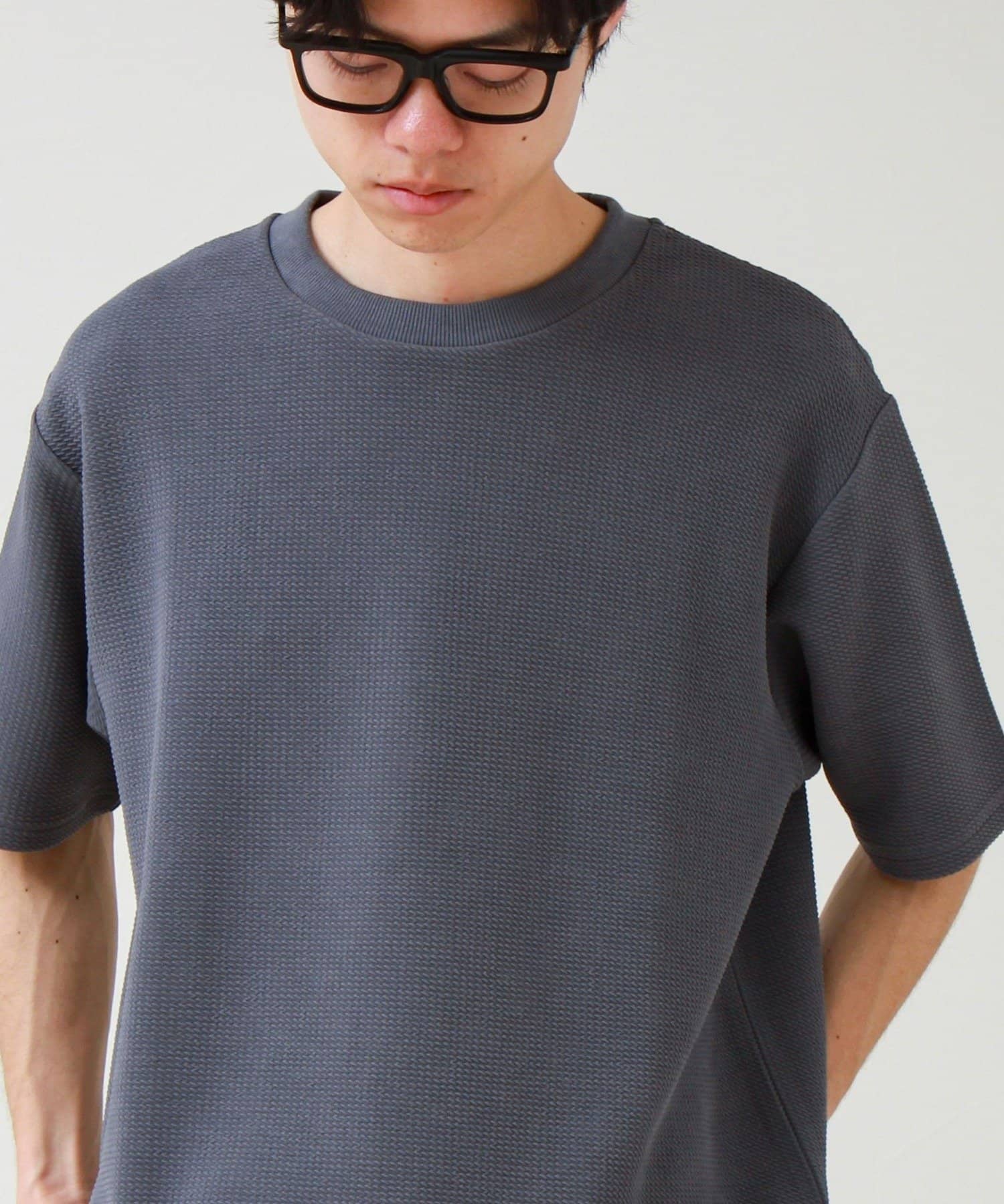 FREDY & GLOSTER(フレディ アンド グロスター) 【立体感素材】フクレジャガード 半袖Tシャツ