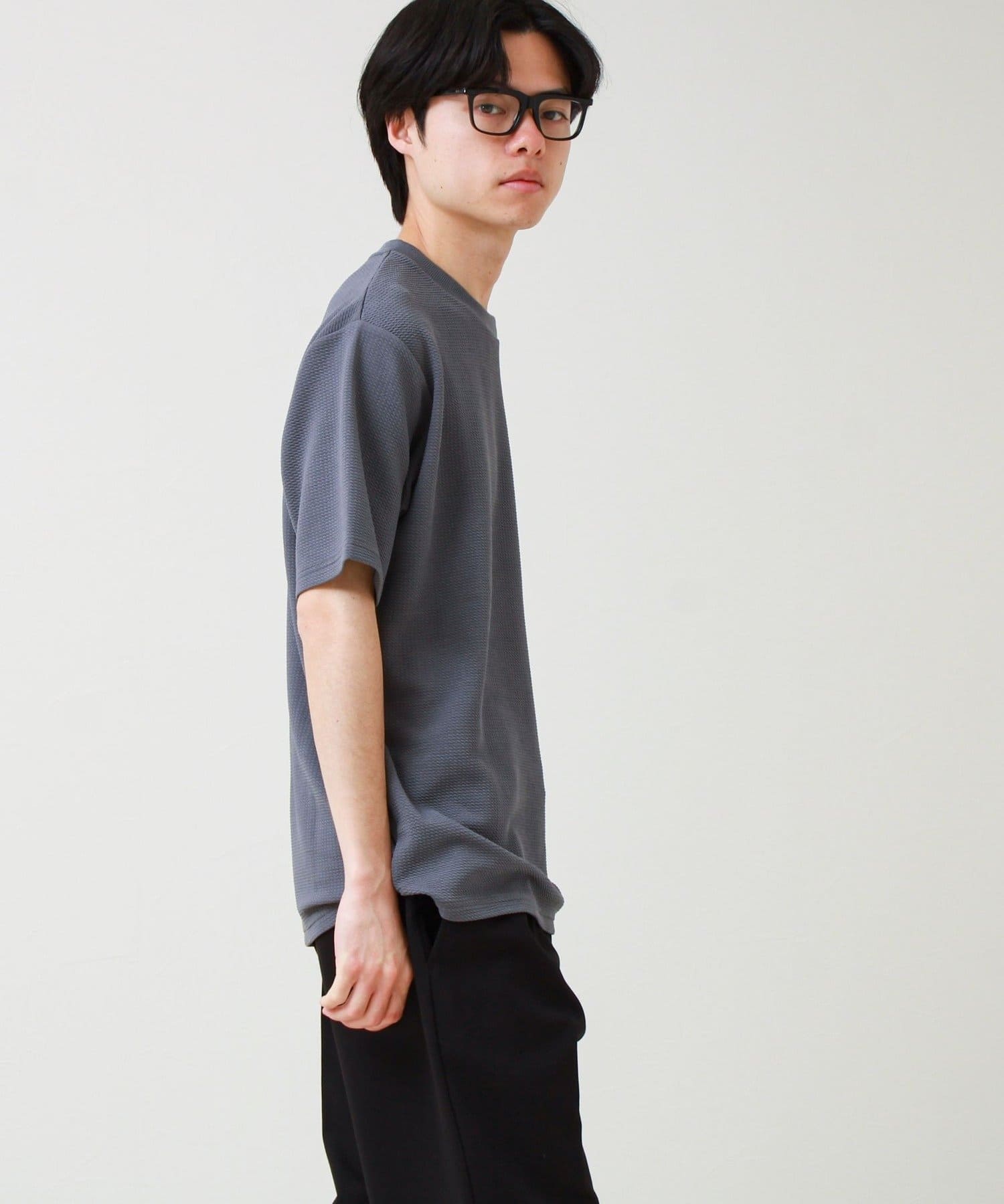 FREDY & GLOSTER(フレディ アンド グロスター) 【立体感素材】フクレジャガード 半袖Tシャツ