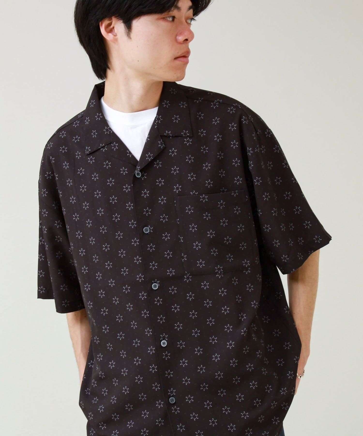 FREDY & GLOSTER(フレディ アンド グロスター) 【選べる6柄】オールオーバーパターン 半袖オープンカラーシャツ