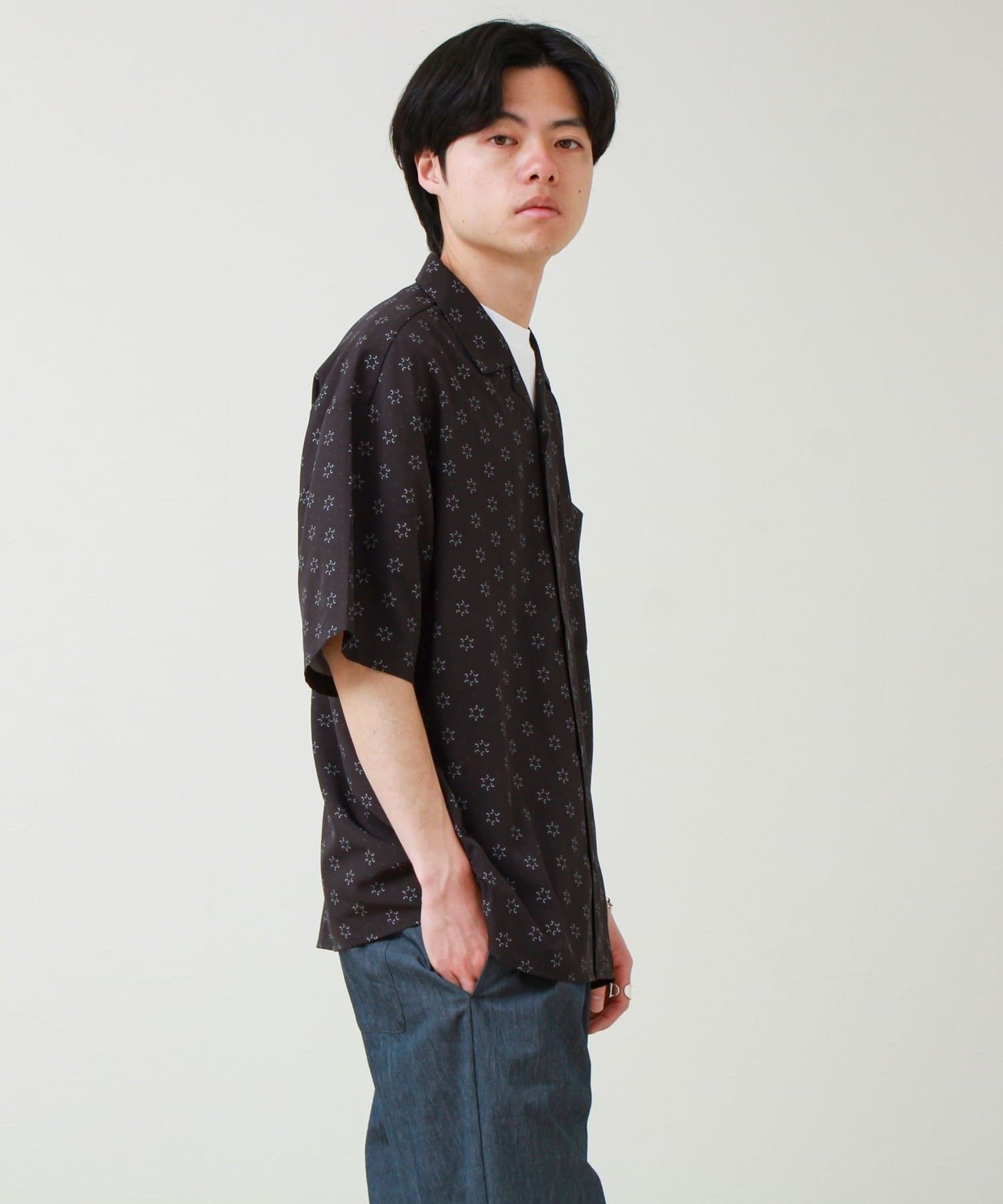 FREDY & GLOSTER(フレディ アンド グロスター) 【選べる6柄】オールオーバーパターン 半袖オープンカラーシャツ