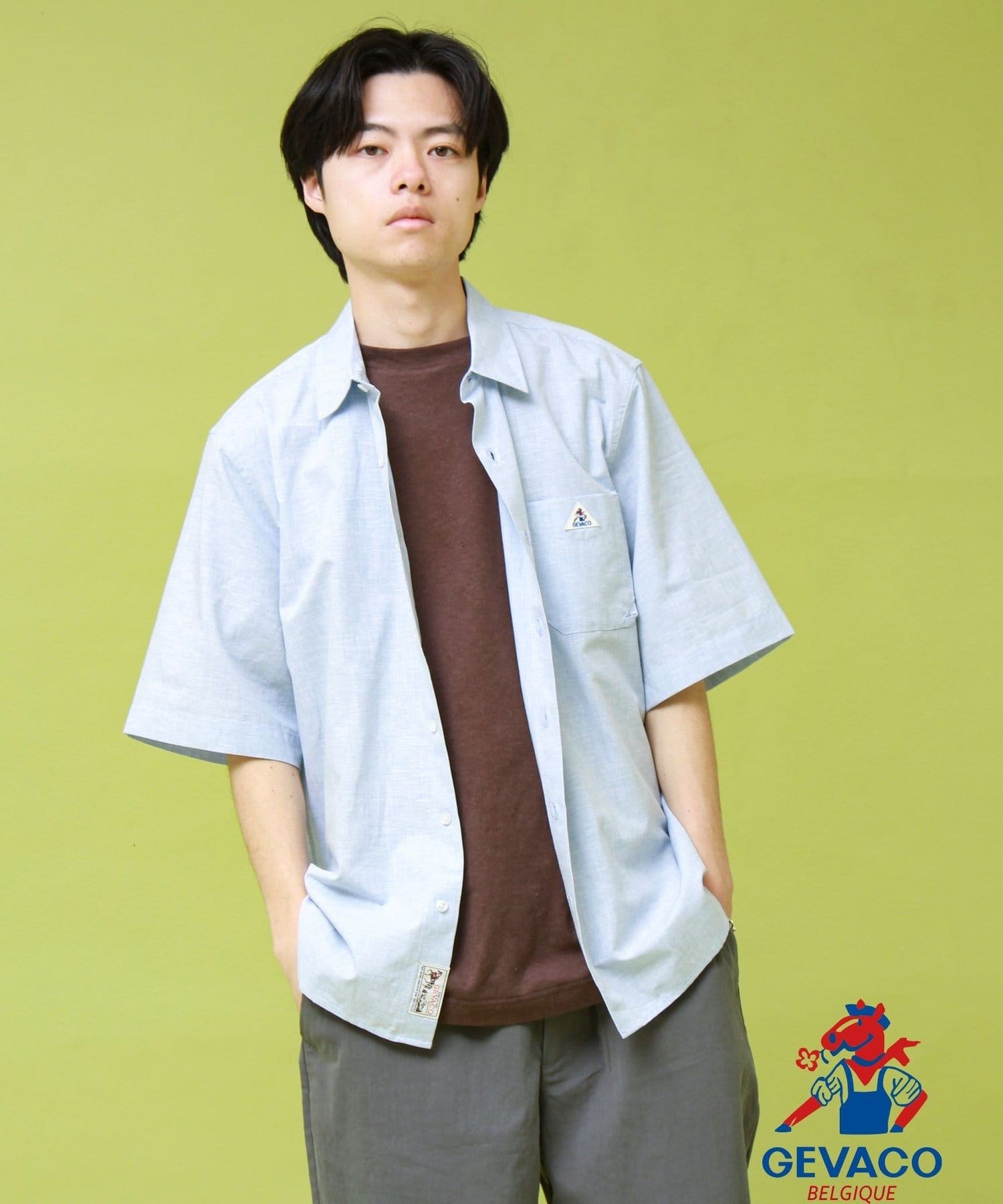 FREDY & GLOSTER(フレディ アンド グロスター) 【GEVACO/ゲバコ】レギュラーカラー半袖シャツ