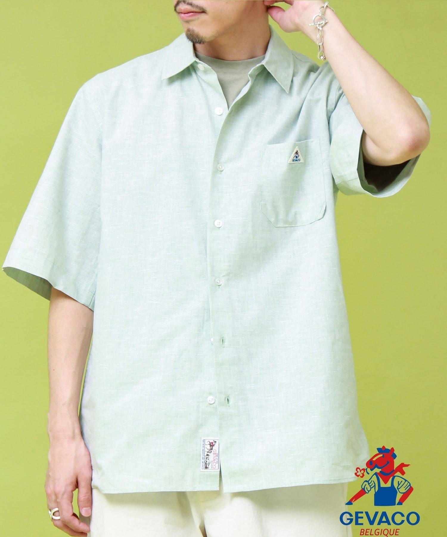 FREDY & GLOSTER(フレディ アンド グロスター) 【GEVACO/ゲバコ】レギュラーカラー半袖シャツ