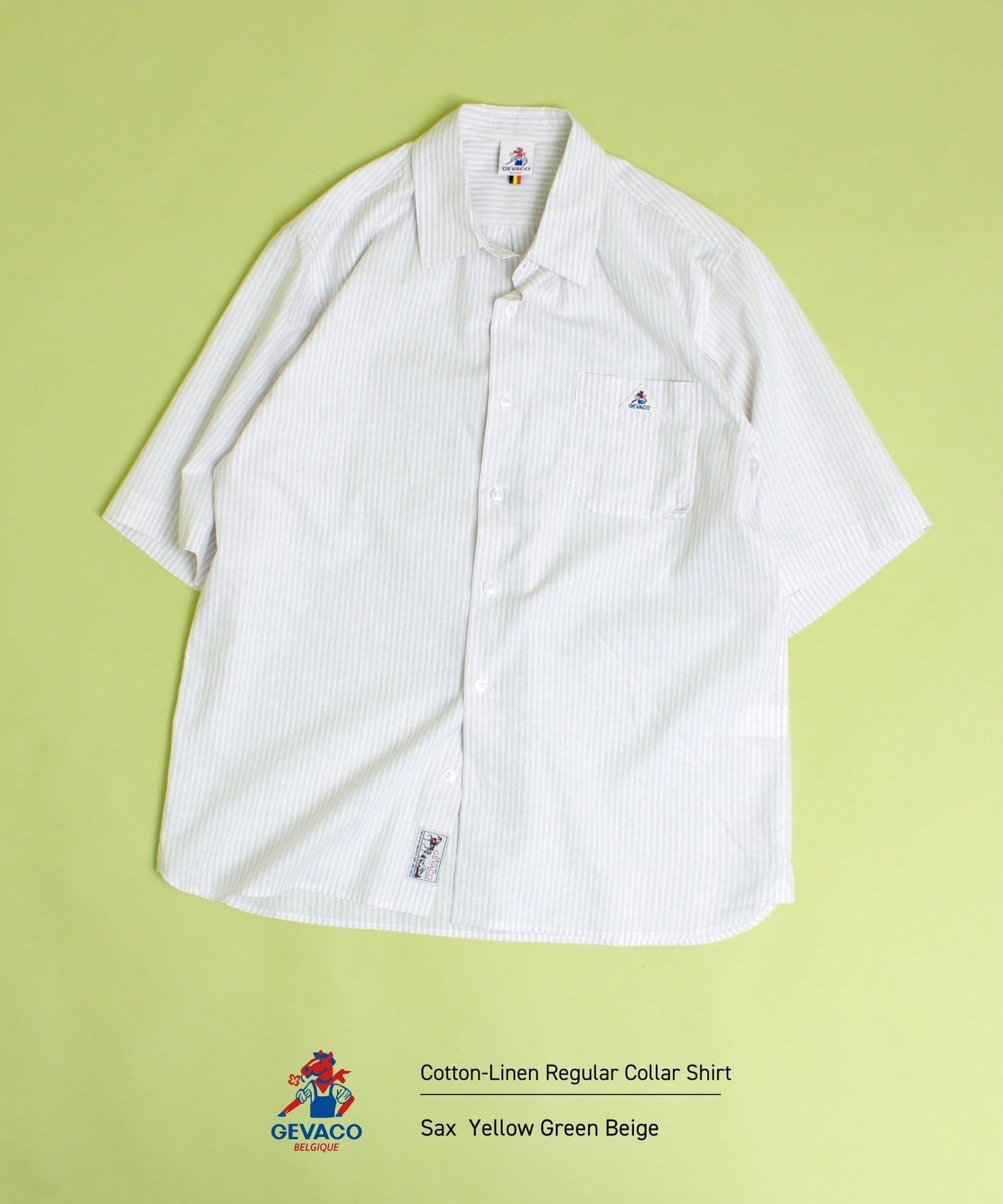 FREDY & GLOSTER(フレディ アンド グロスター) 【GEVACO/ゲバコ】レギュラーカラー半袖シャツ