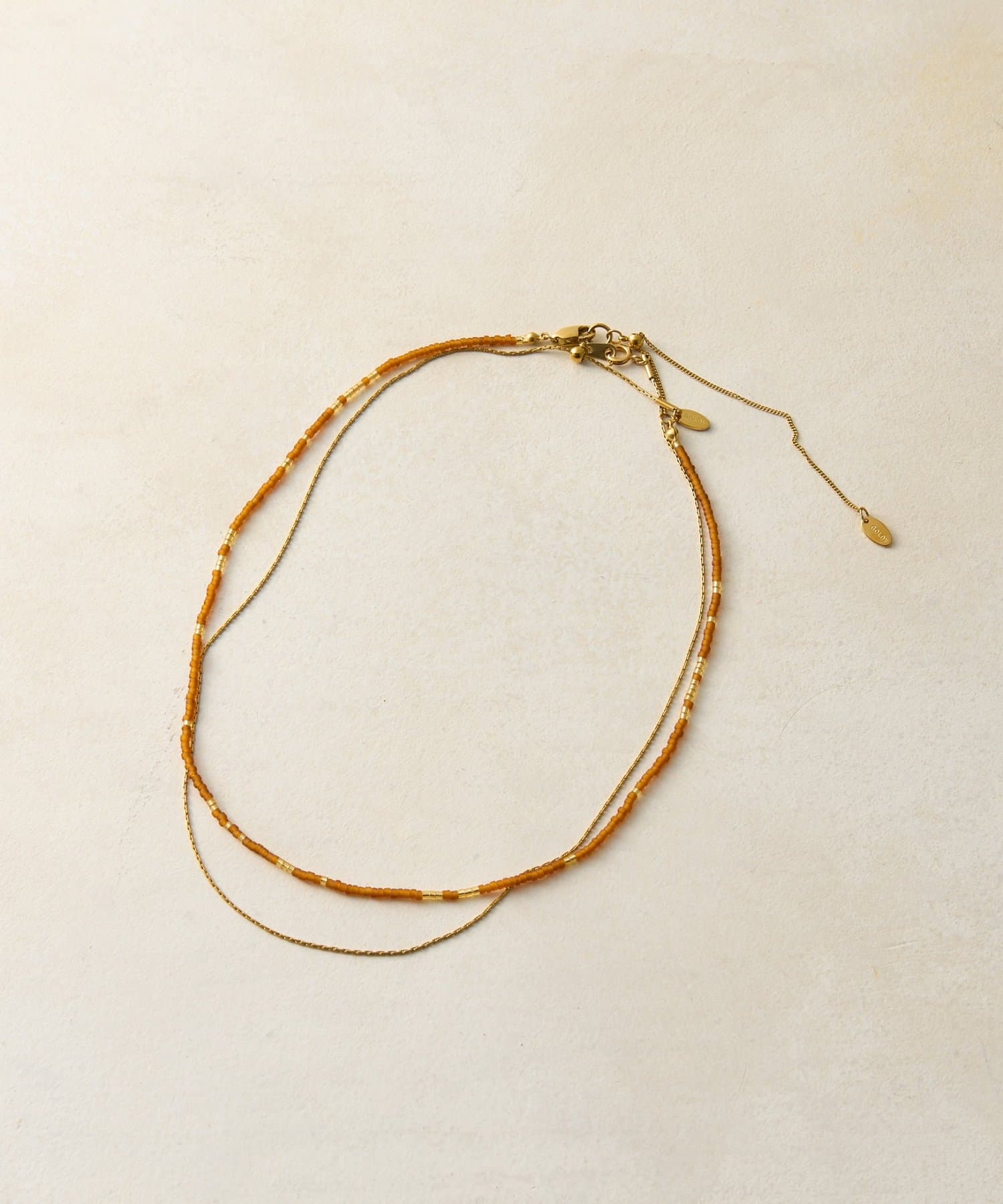 DISCOAT(ディスコート) 【GOLDY】ミックスビーズ×ステンレスチェーンネックレス