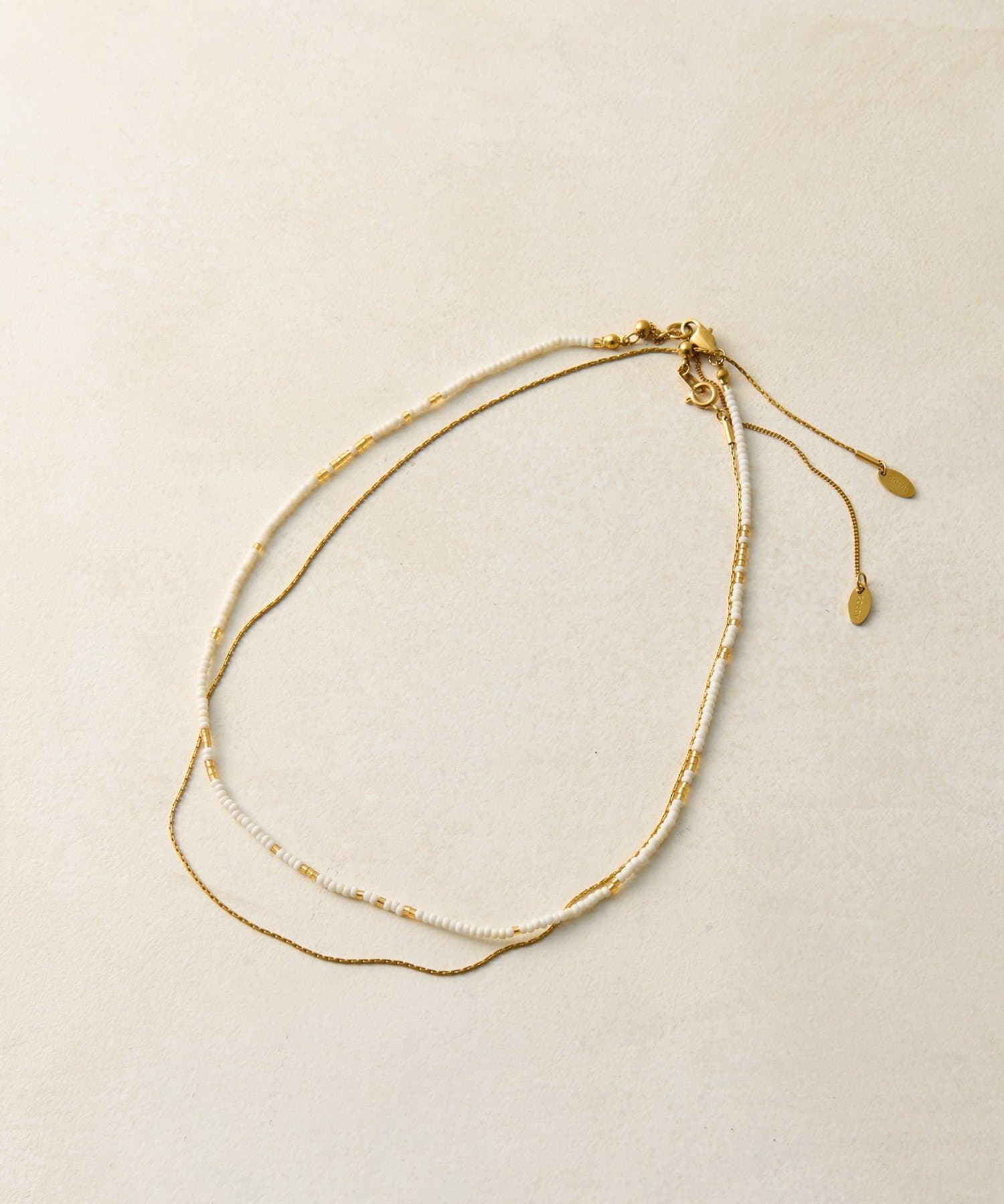 DISCOAT(ディスコート) 【GOLDY】ミックスビーズ×ステンレスチェーンネックレス